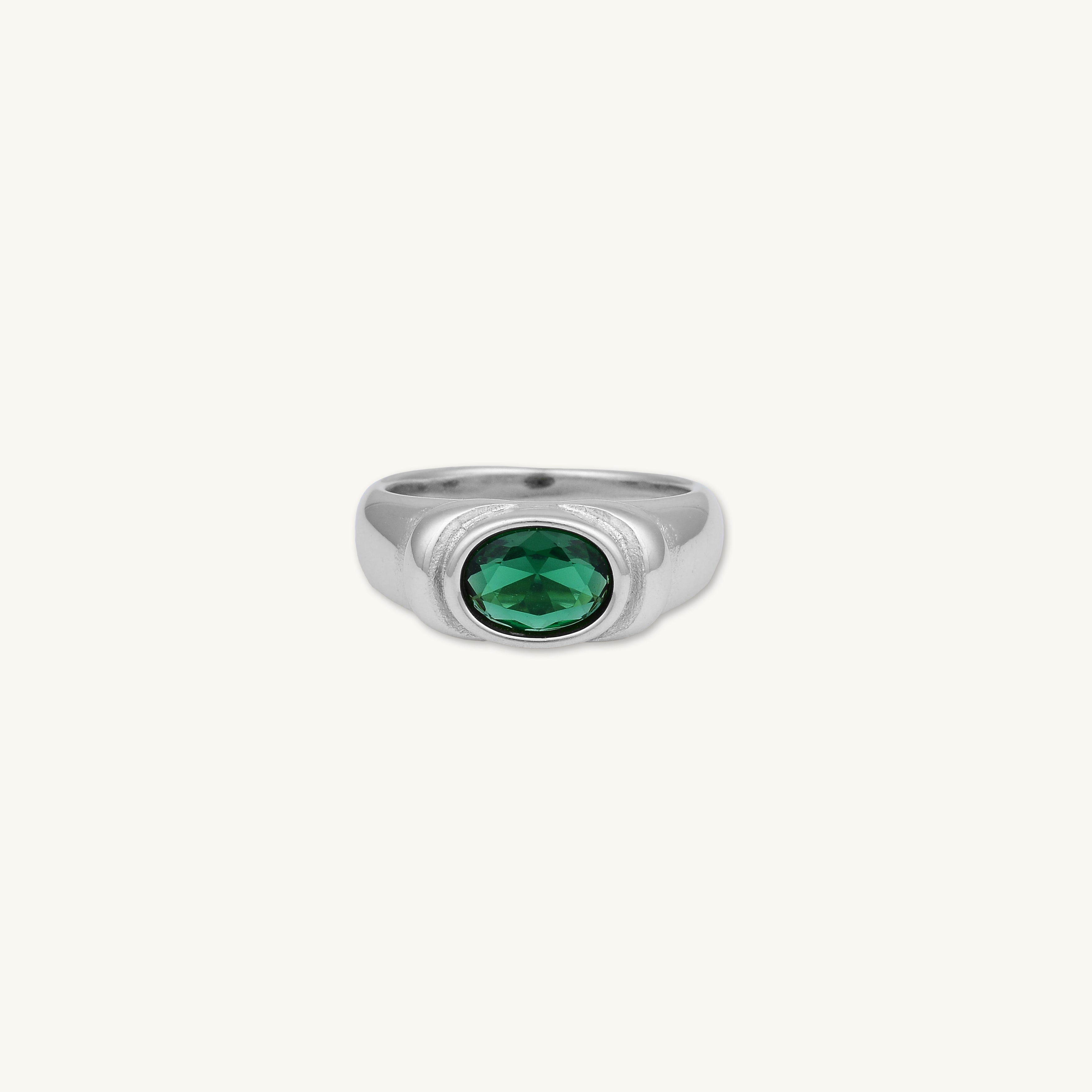 Vintage Oval Emerald Statement Ring