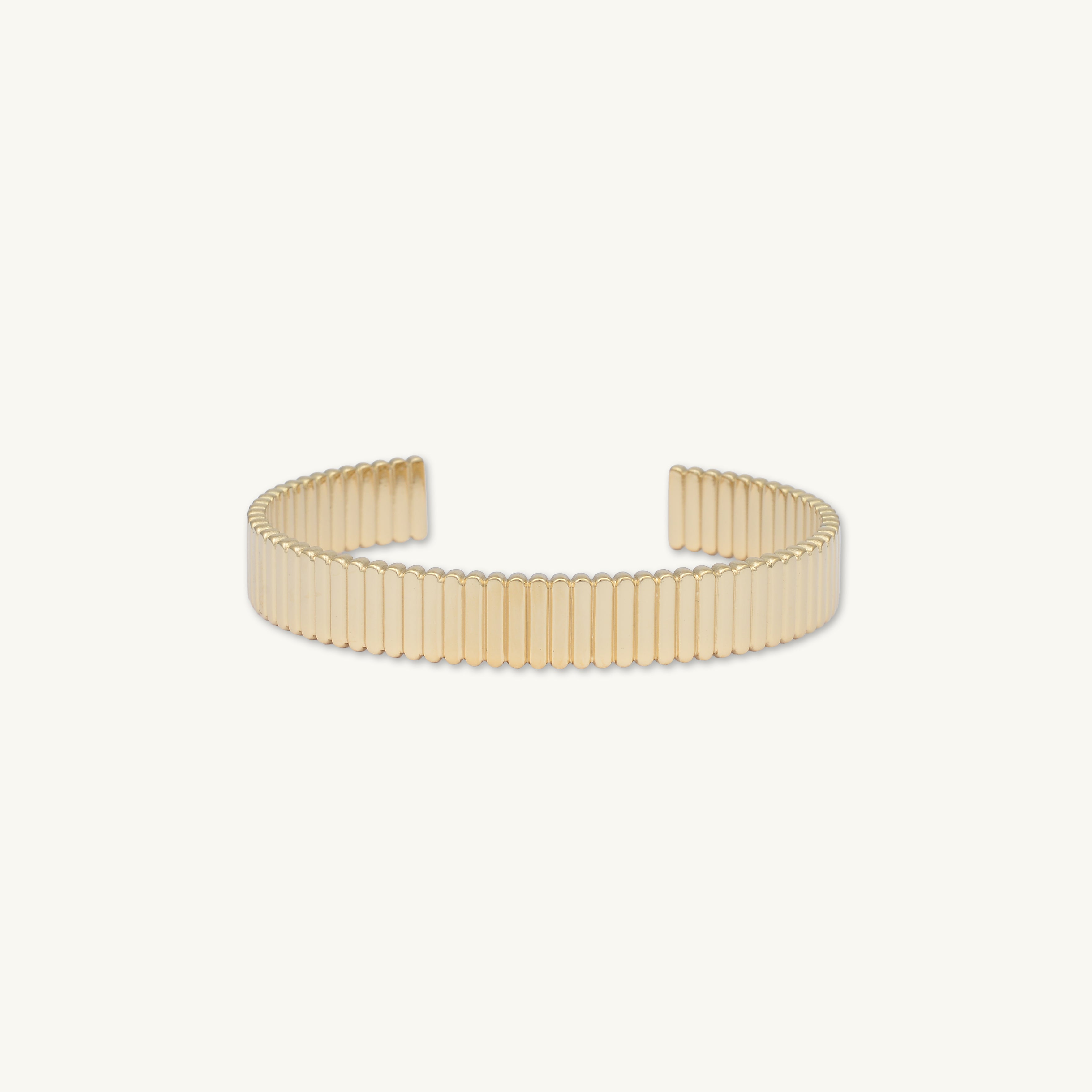 Thick Ridges Cuff Bangle Bracelet