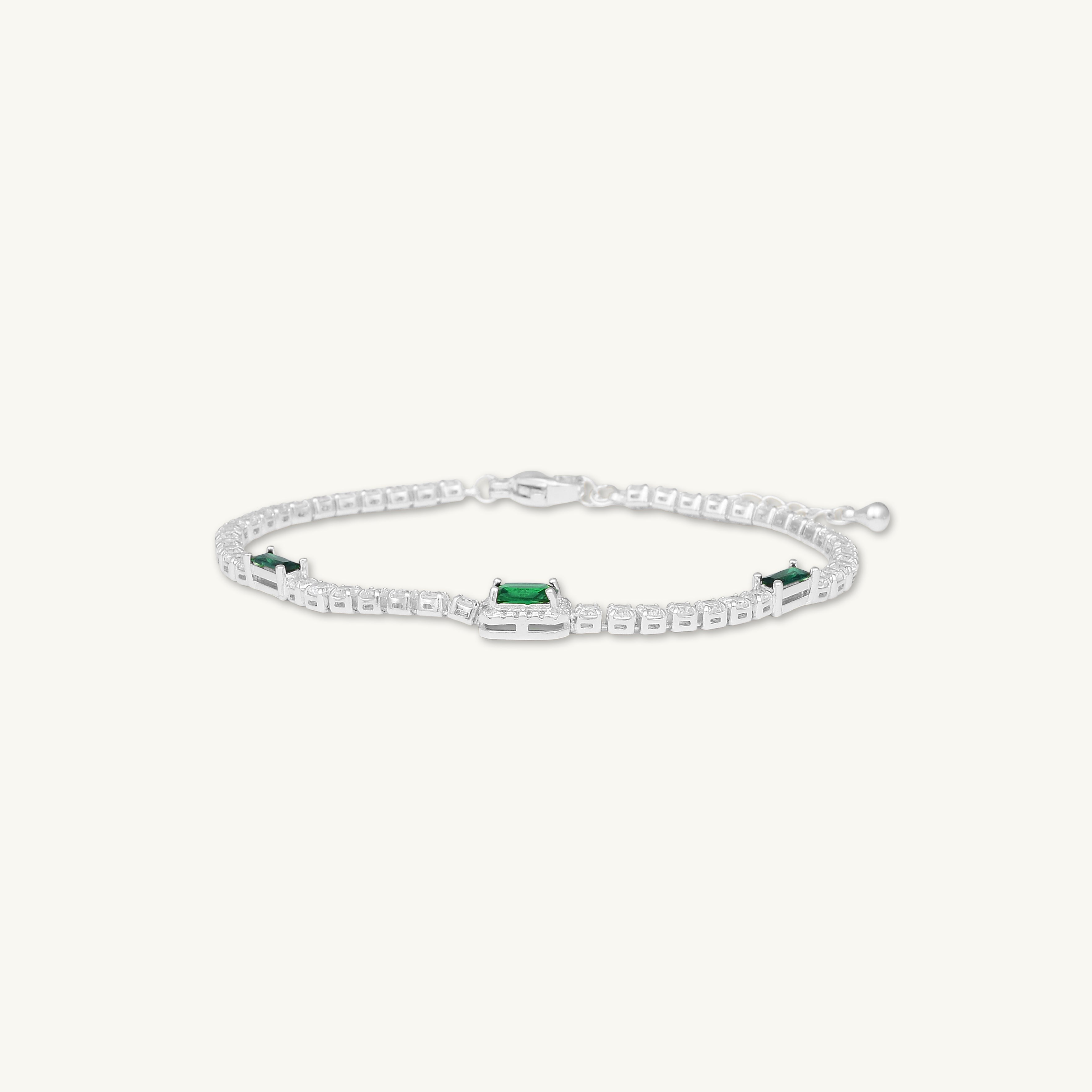 Trio Emerald Baguette Tennis Bracelet