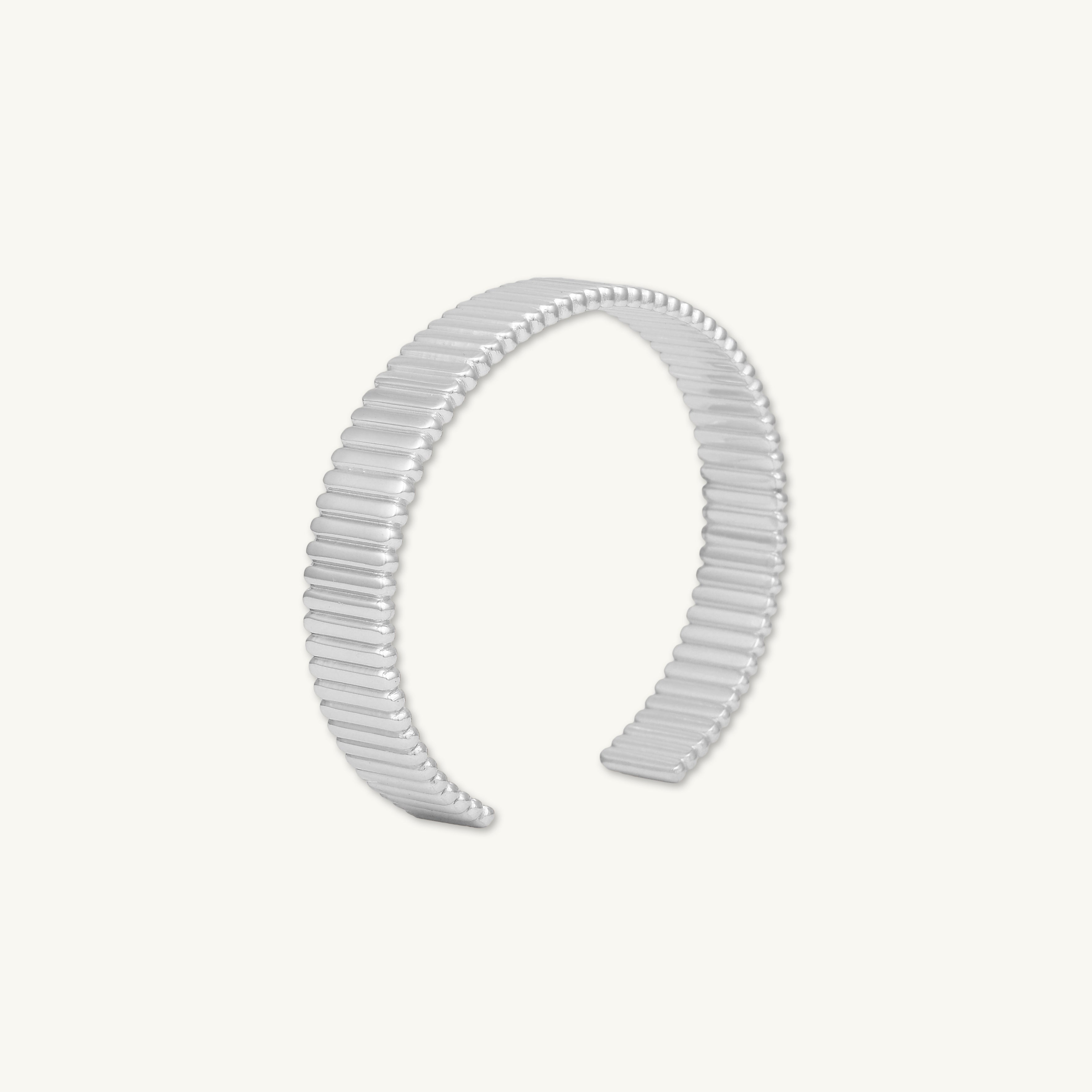 Thick Ridges Cuff Bangle Bracelet