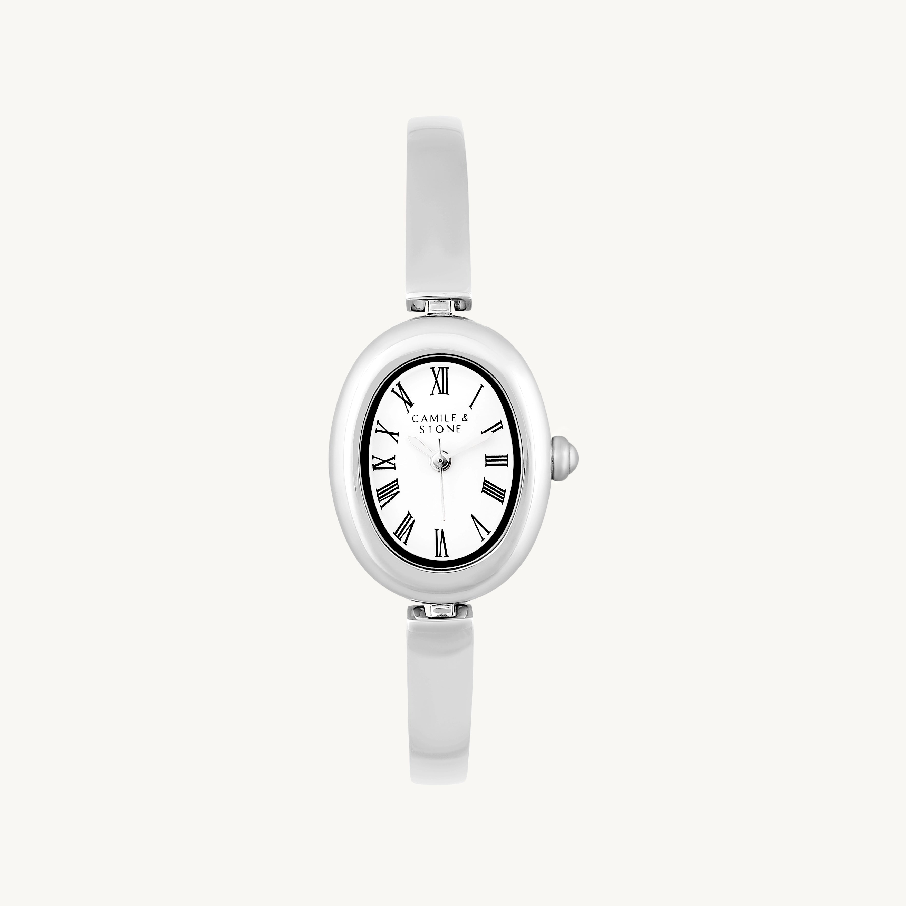 Audrey Oval Watch | Silver