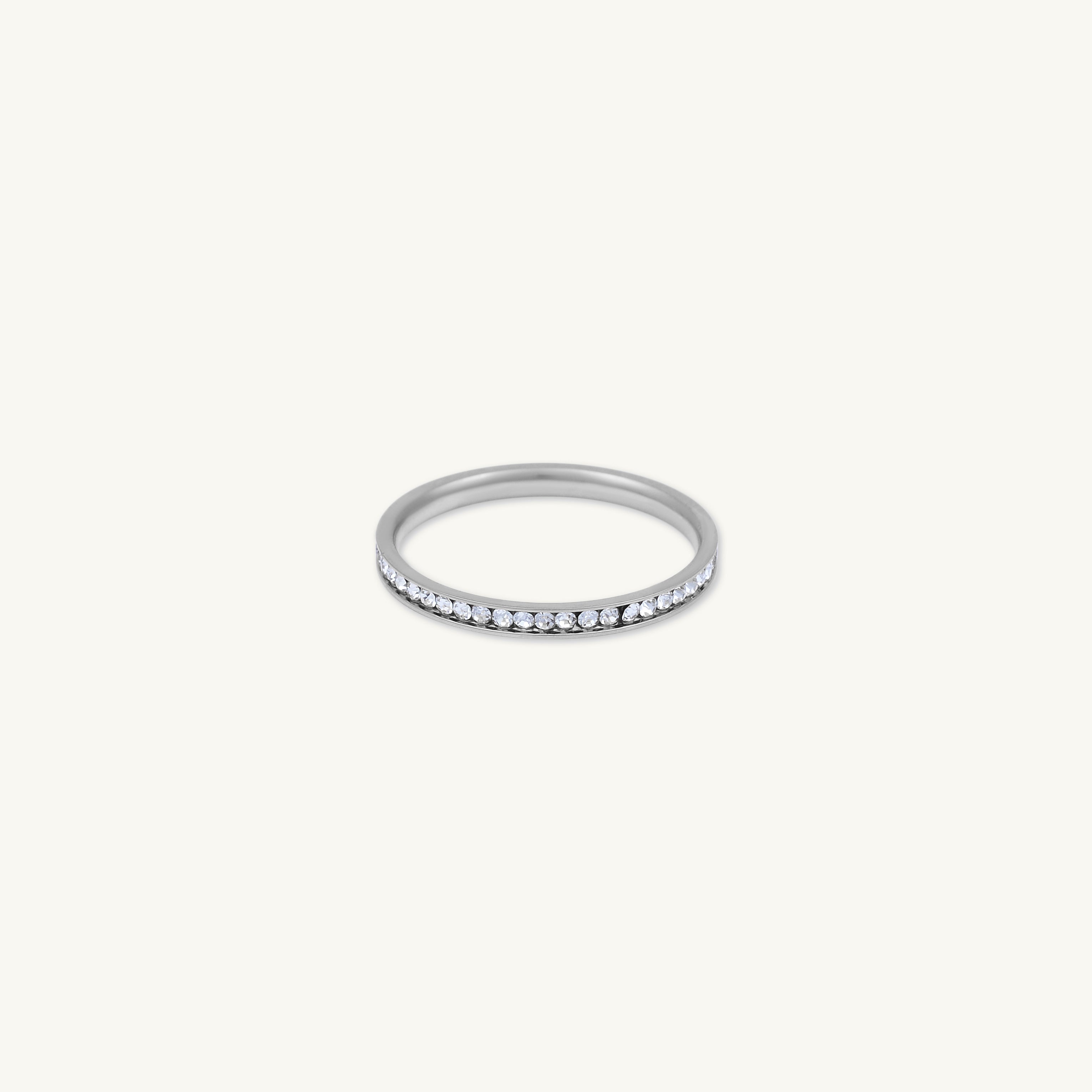 Floating Sapphire Stacking Band Ring