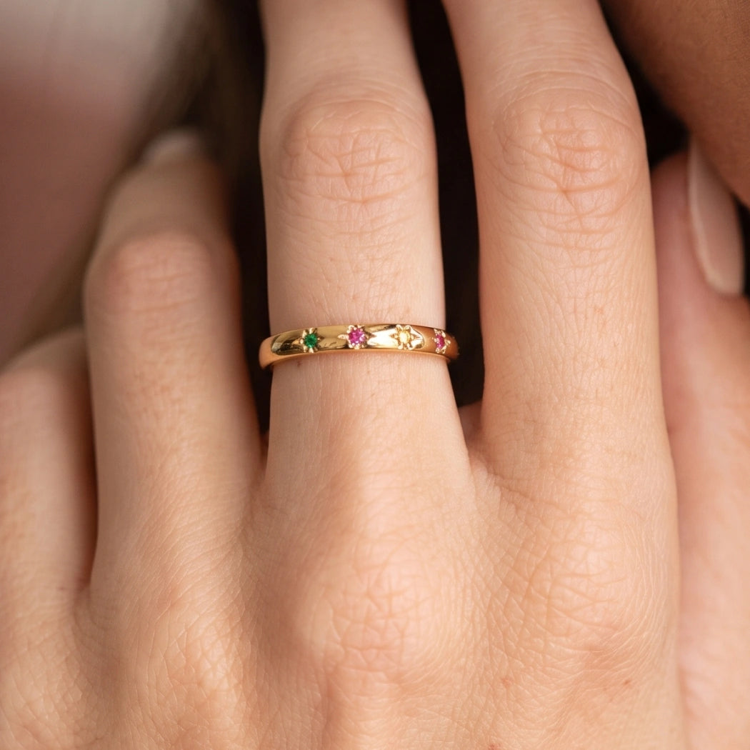 Ruby & Amber North Star Ring