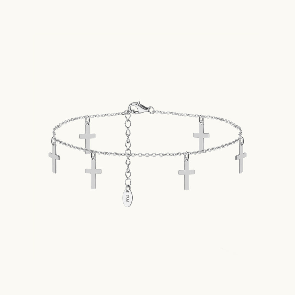 Cross Dangling Chain Anklet