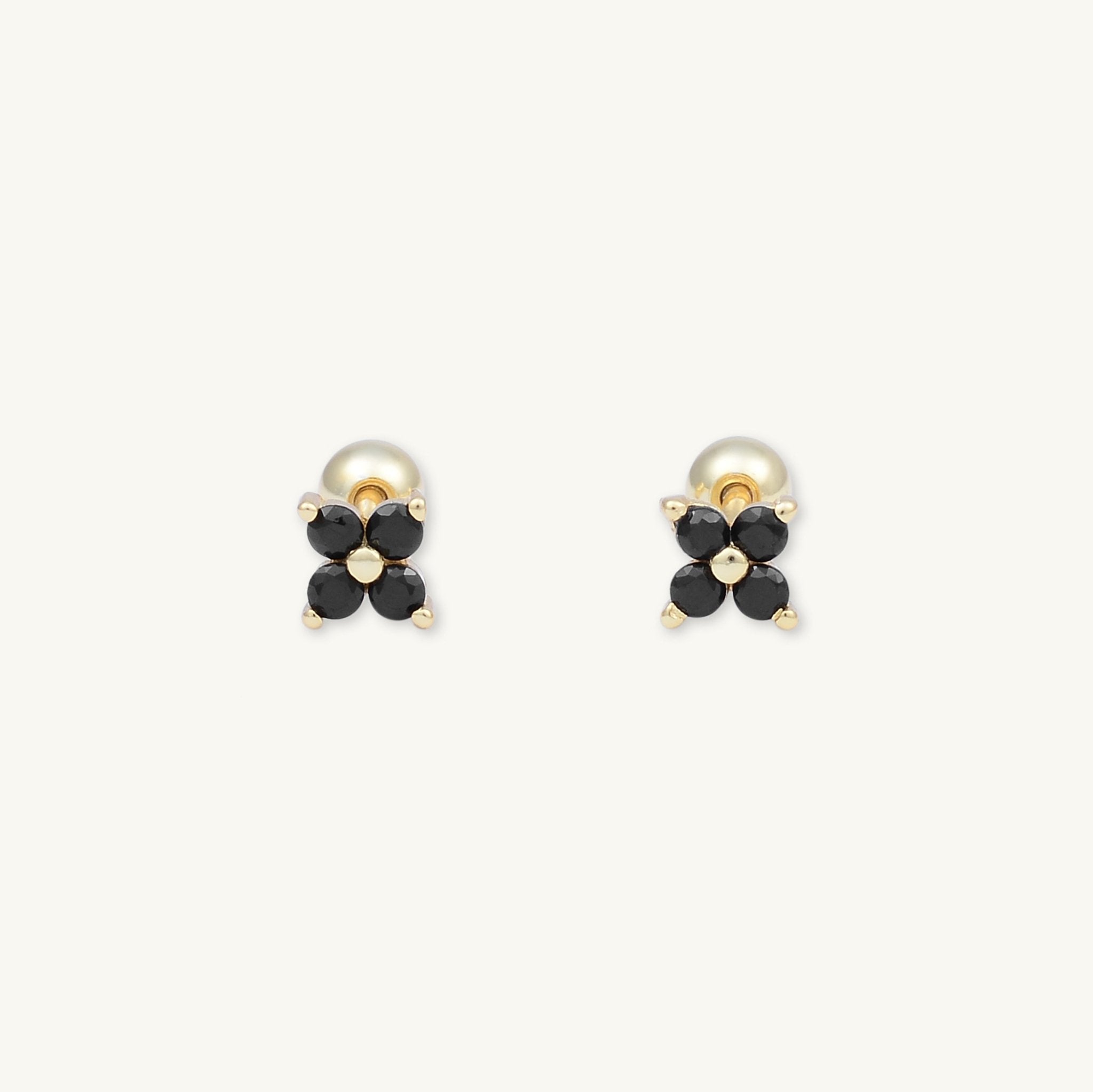 Black Clover Sapphire Barbell Cartilage Earrings - Camile & Stone