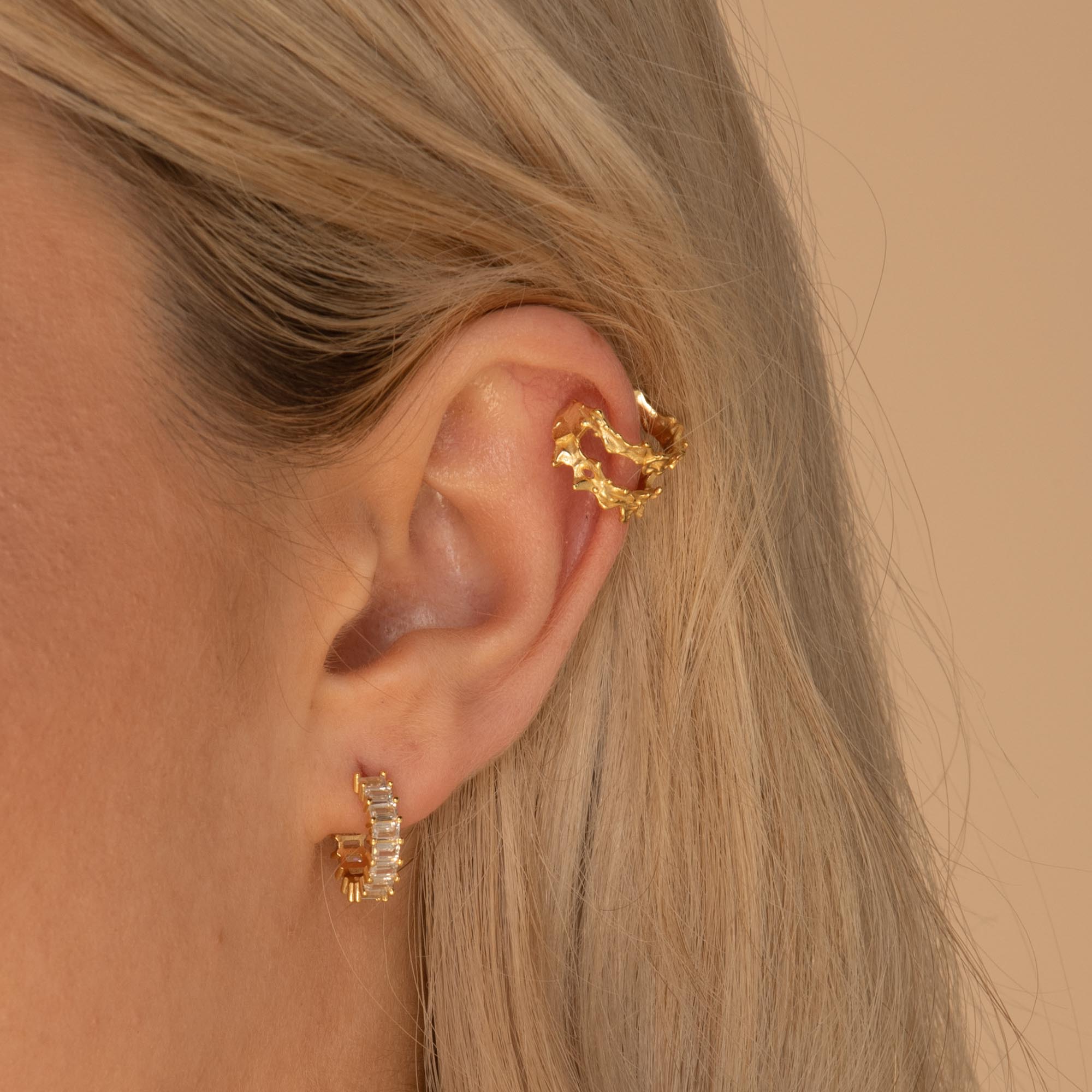 Statement Zirconia Huggie Hoop Earrings