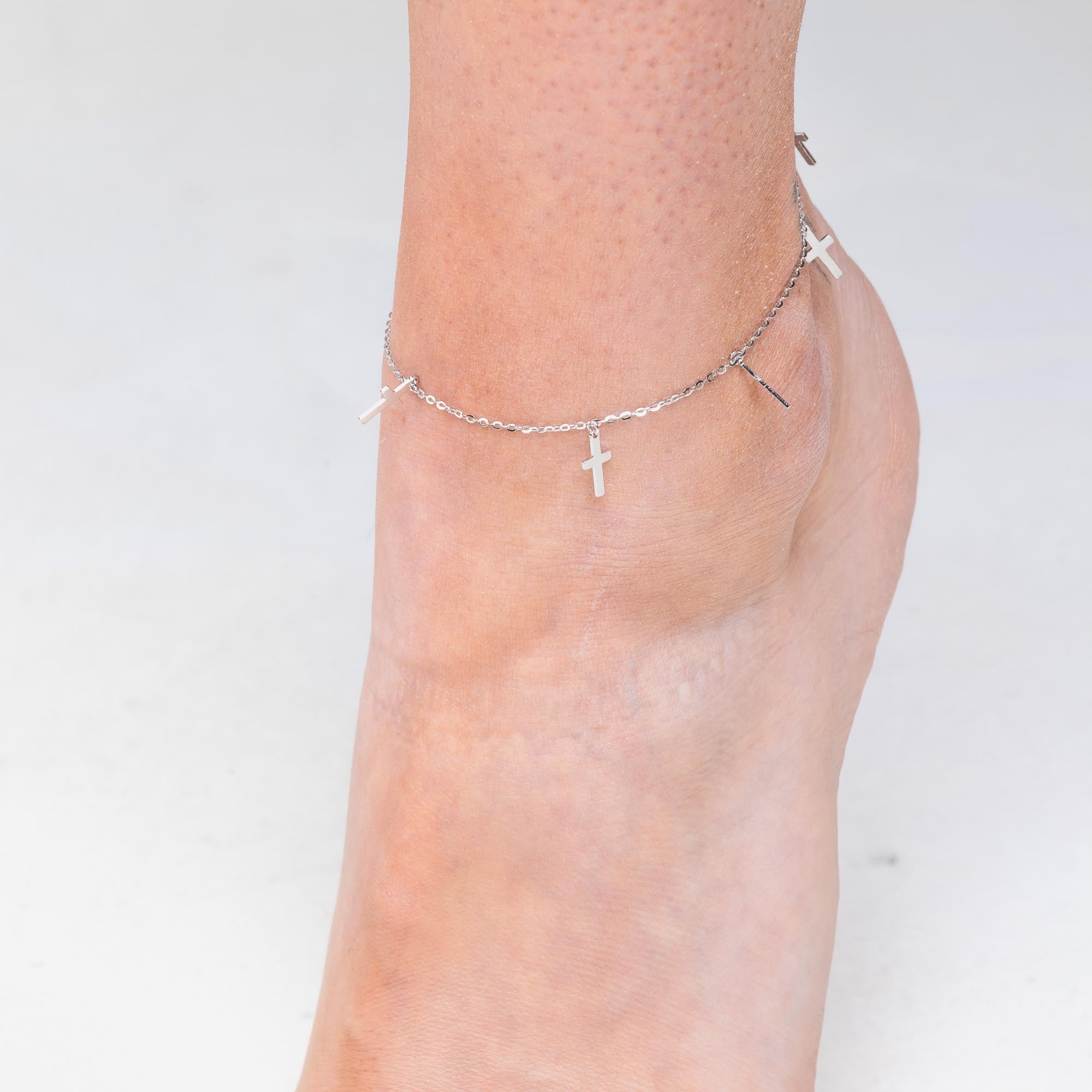 Cross Dangling Chain Anklet