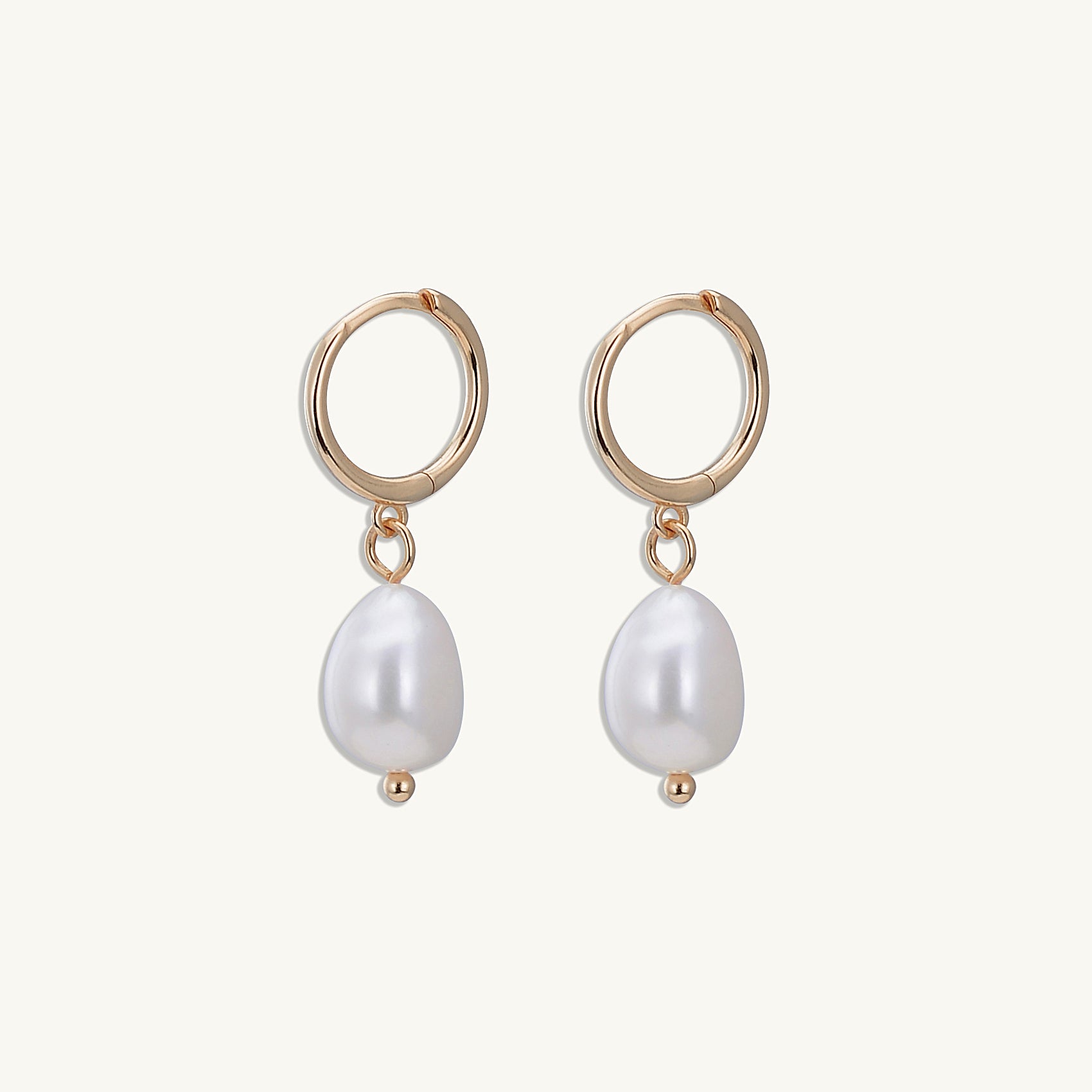 Pearl Hoop Huggie Earrings