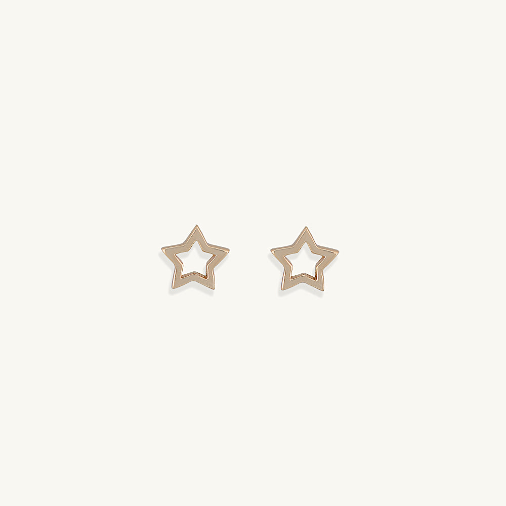 Open Star Stud Earrings