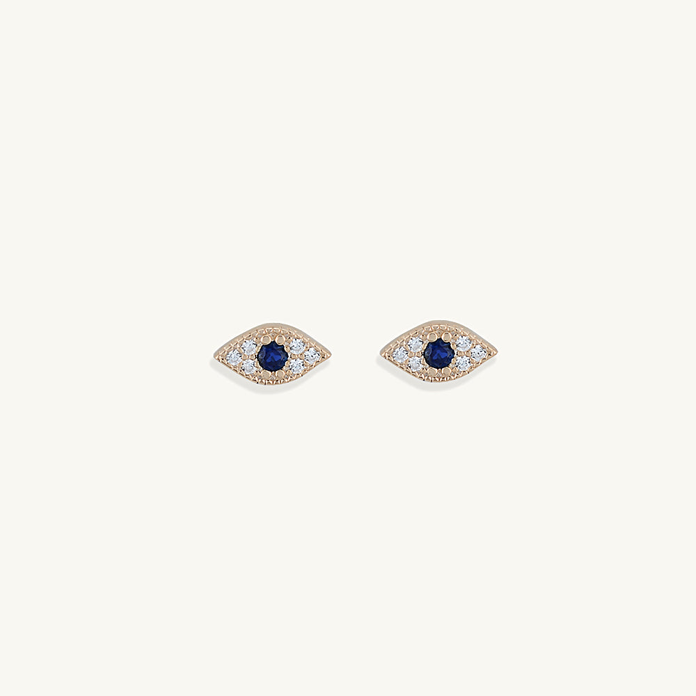 Evil Eye Pave Stud Earrings