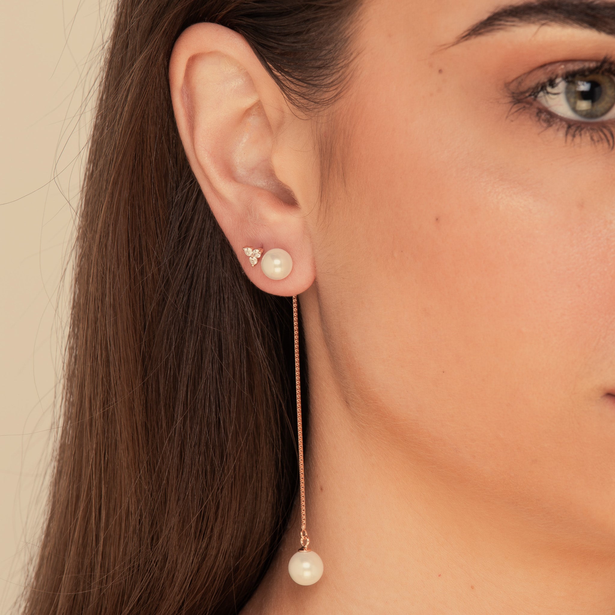 Freshwater Pearl Twin Drop Earrings