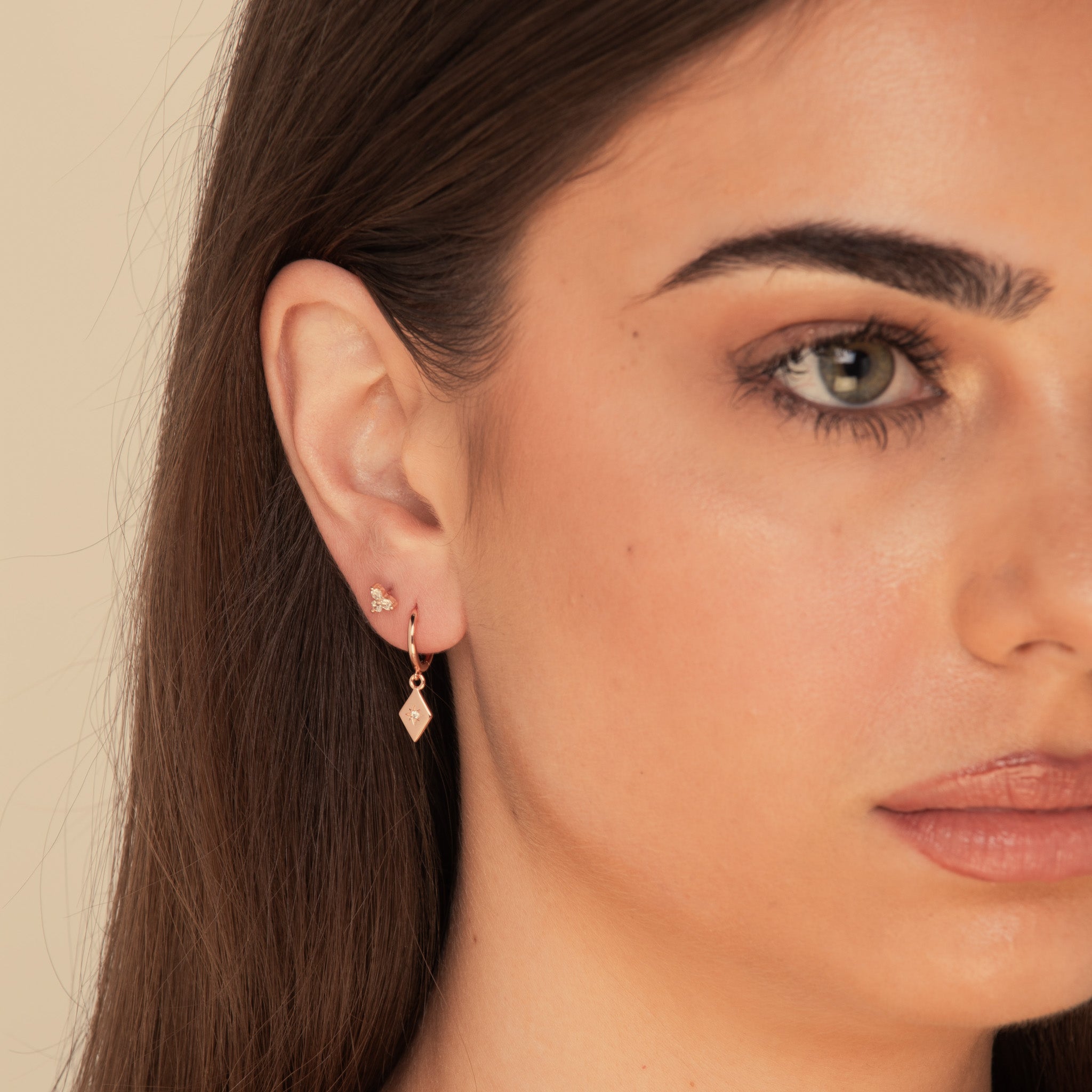 North Star Huggie Hoop Earrings