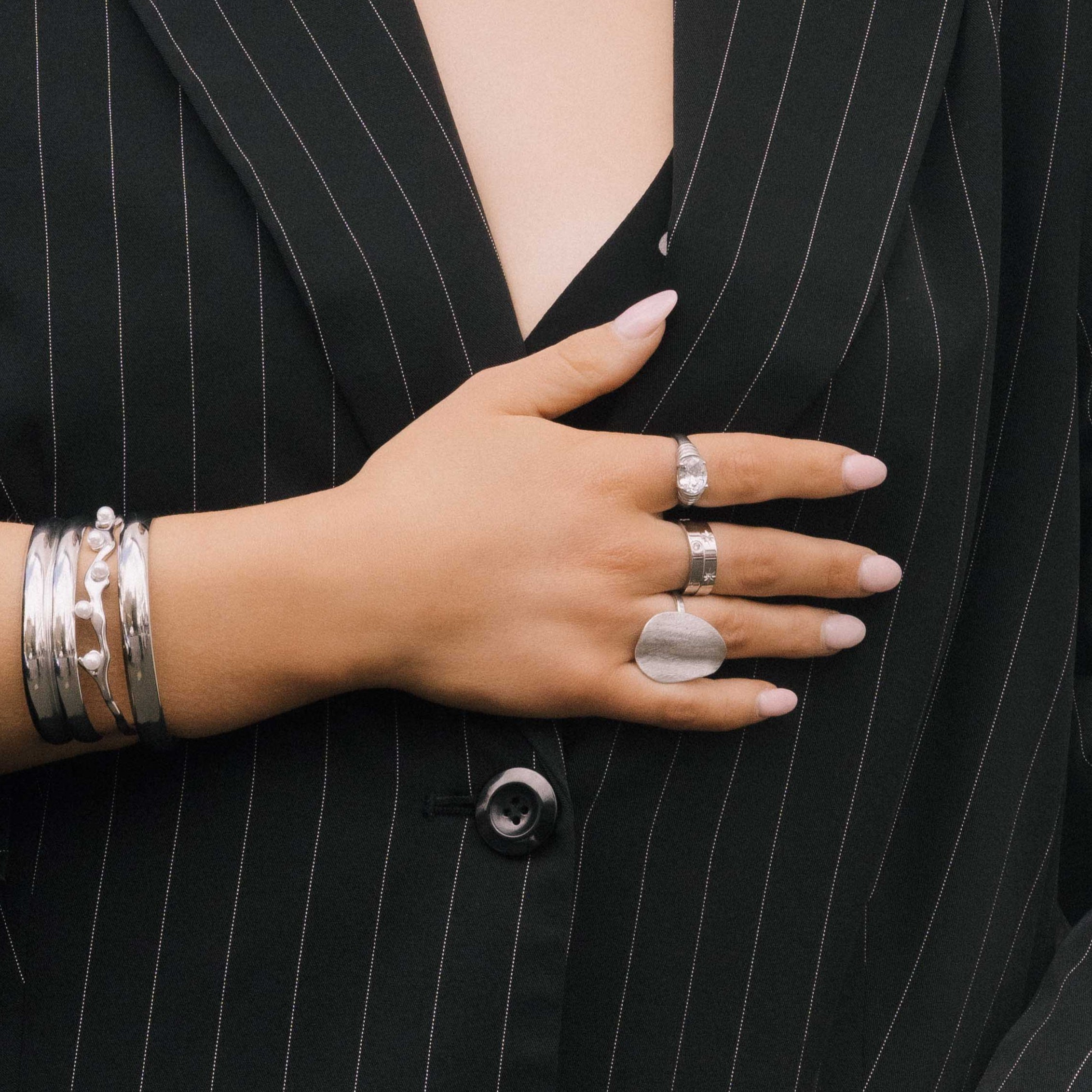 North Star Solitaire Stacker Ring