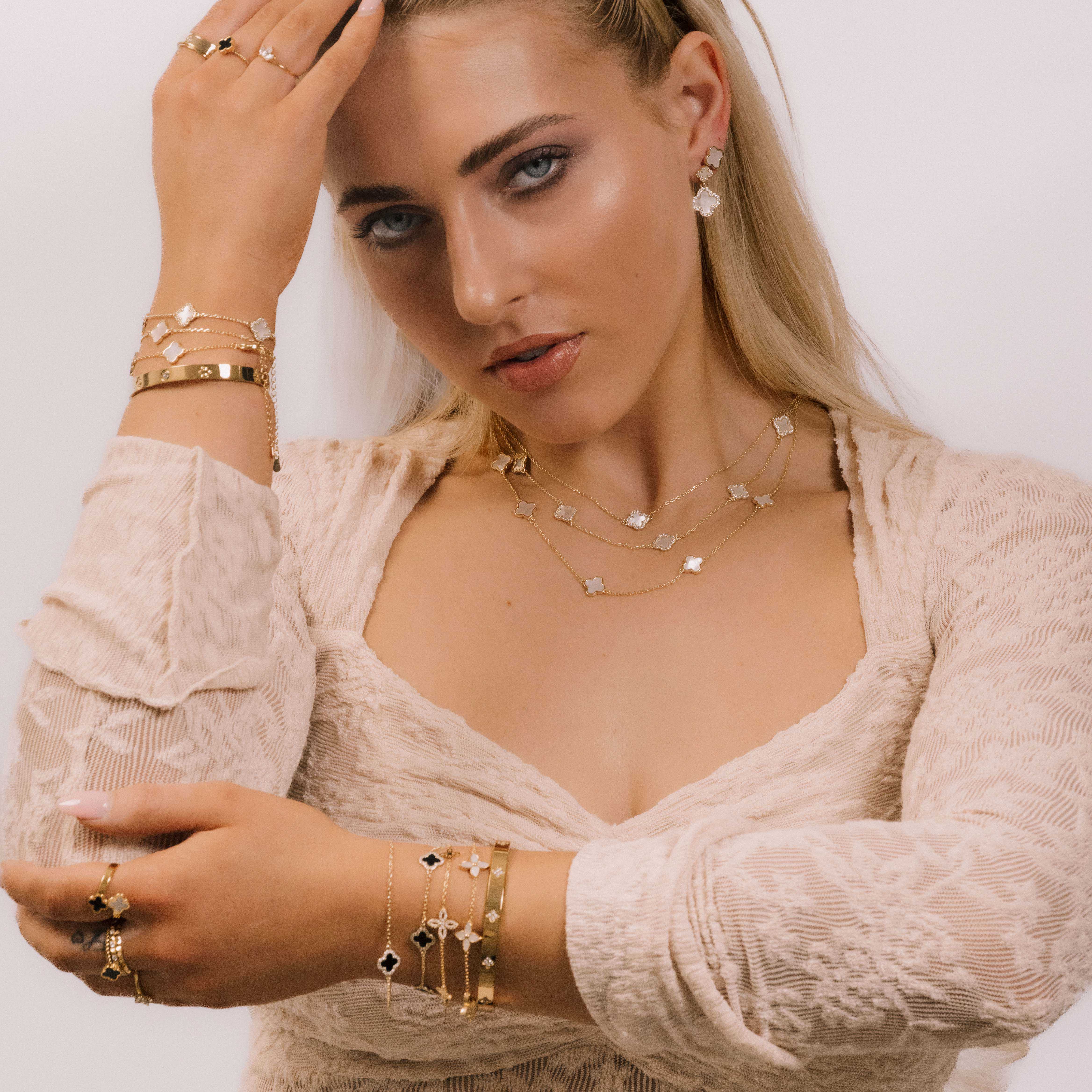 Trio Clover Marquise MOP Bracelet