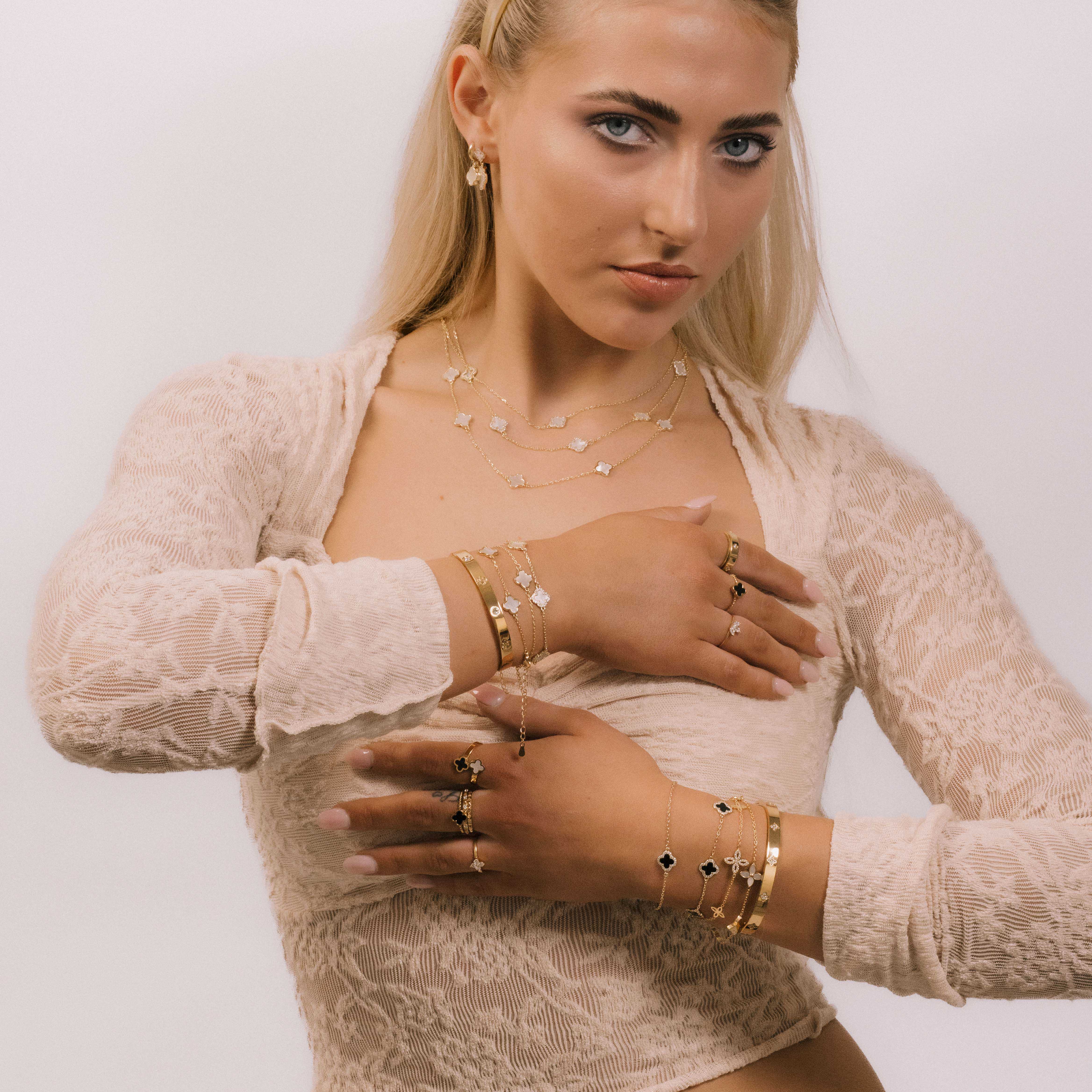 Trio Clover Marquise MOP Bracelet