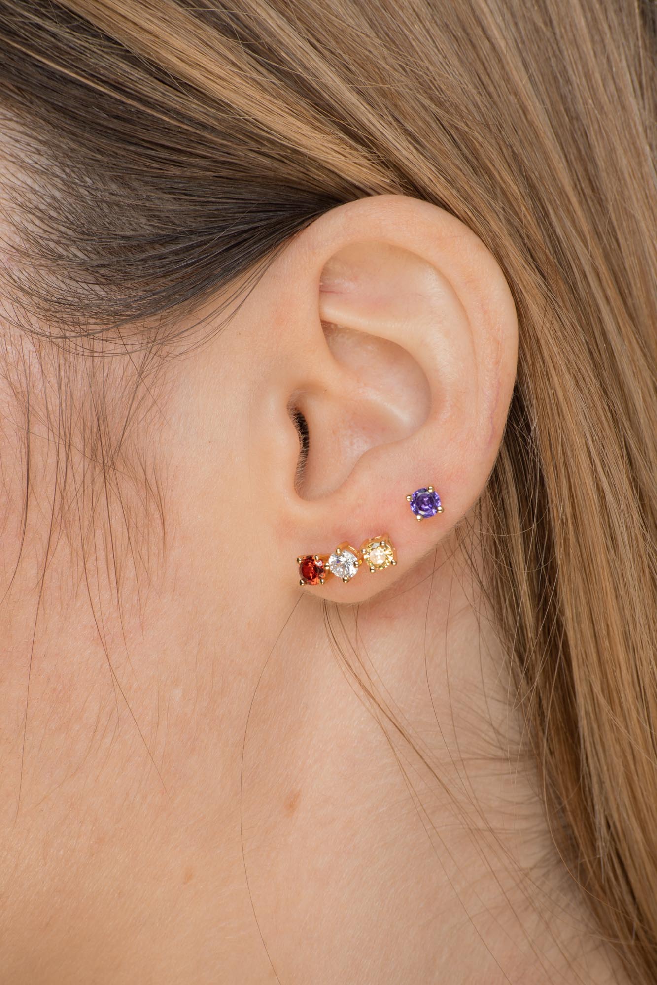 Classic Birthstone Earrings February - Camile & Stone