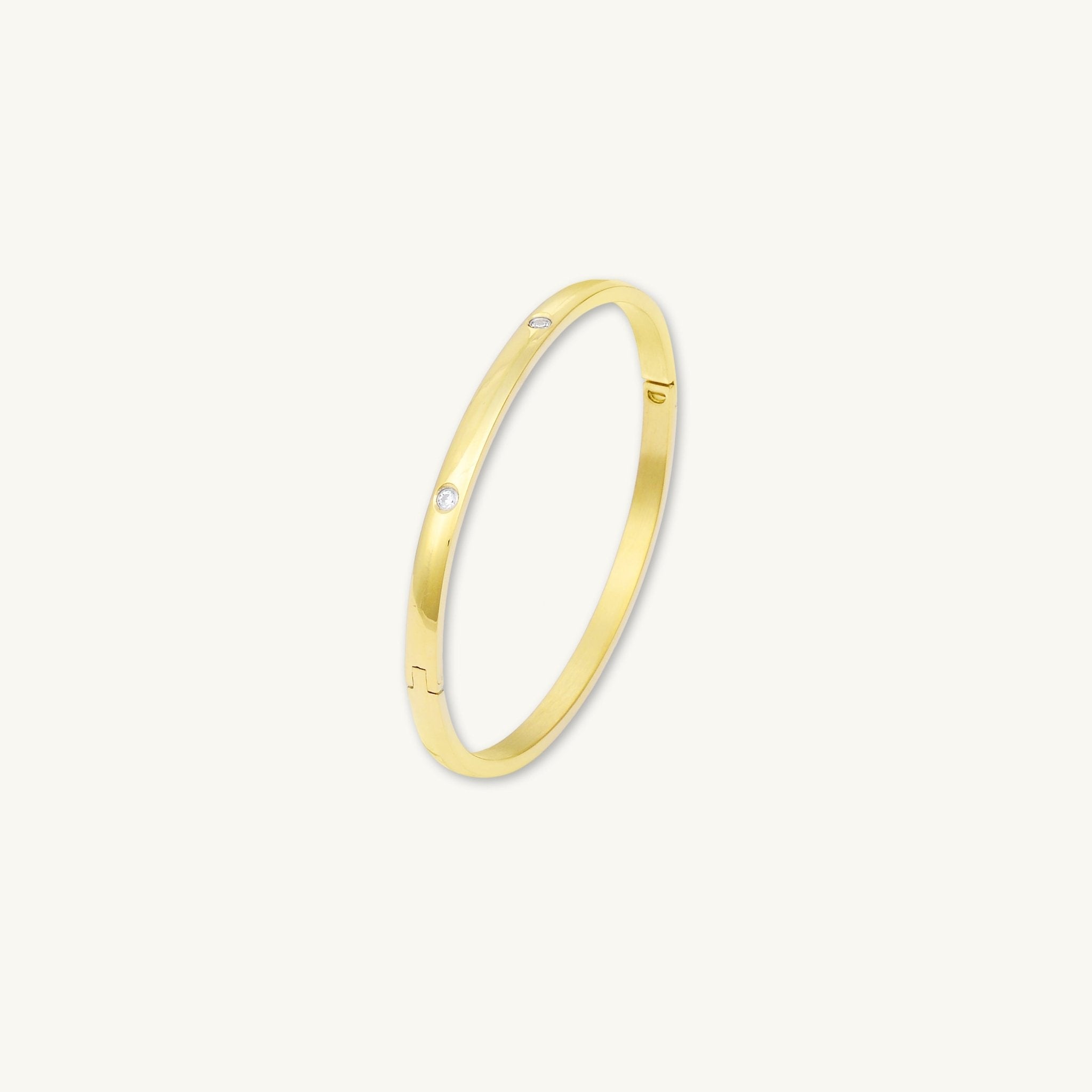 Classic Zirconia Hinged Bangle Bracelet - Camile & Stone
