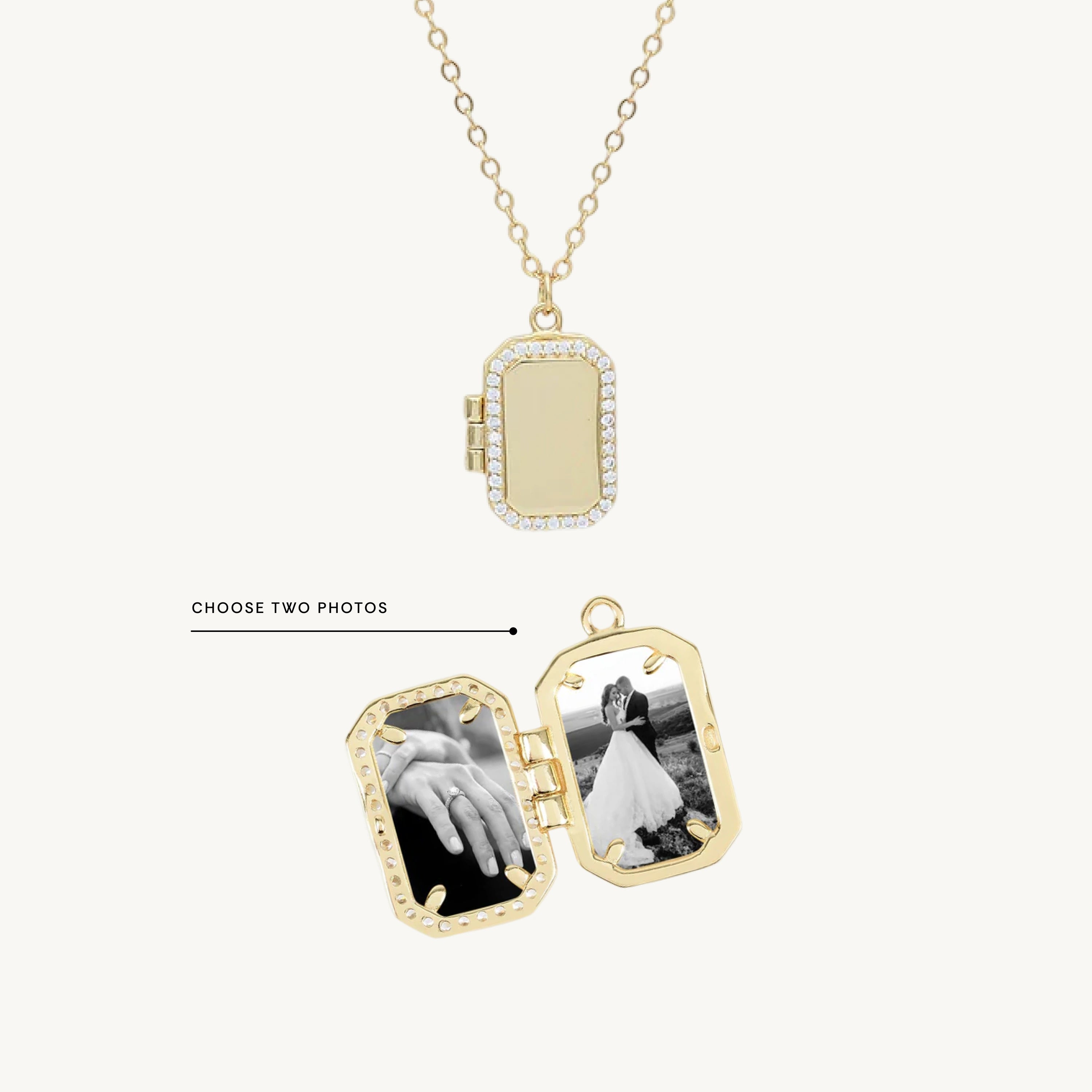 Classic Sapphire Photo Locket Necklace