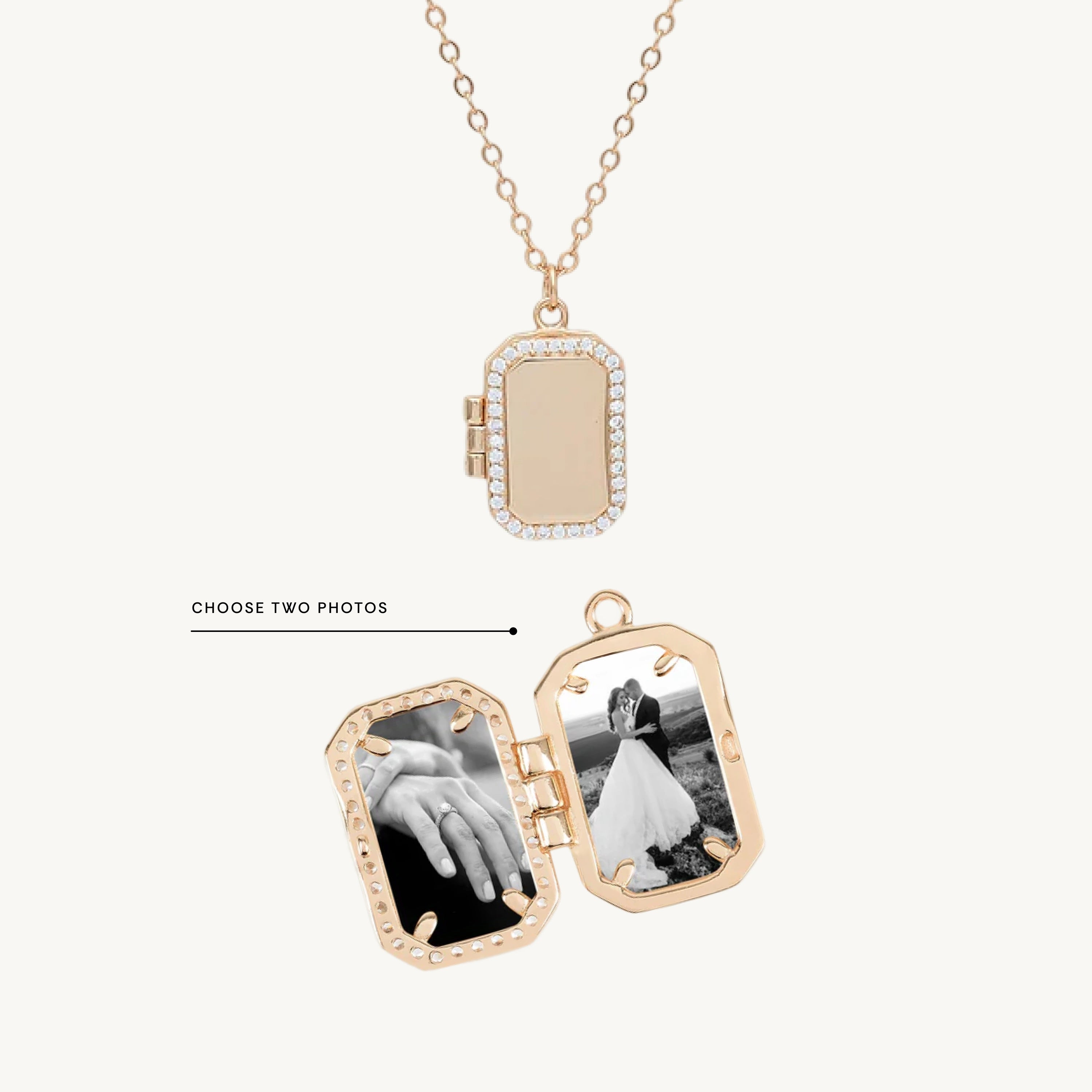 Classic Sapphire Photo Locket Necklace