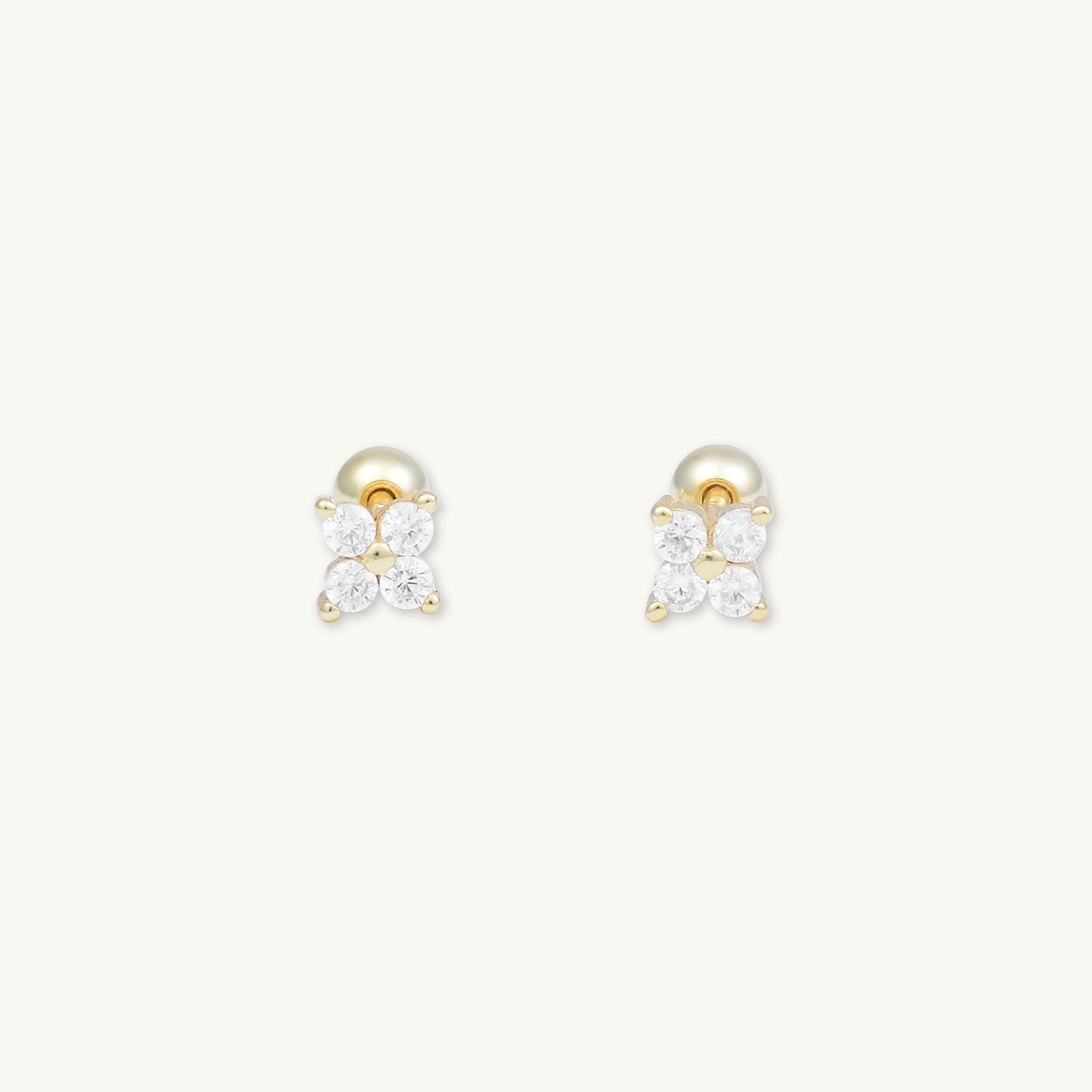 Clover Sapphire Barbell Cartilage Earrings - Camile & Stone