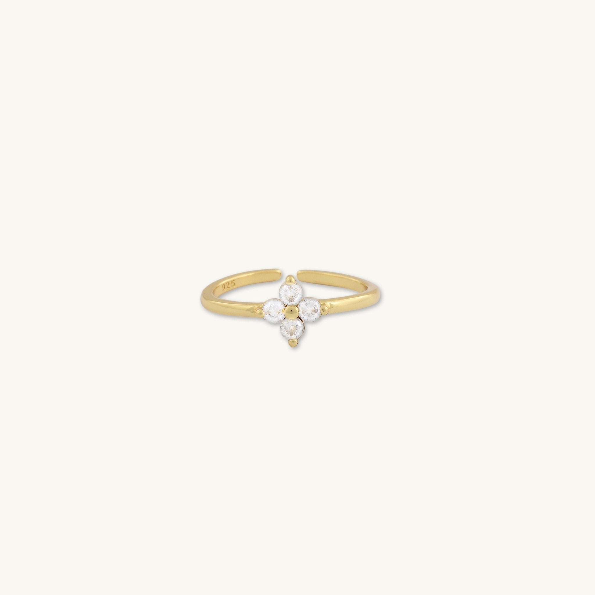 Clover Sapphire Open Adjustable Ring - Camile & Stone