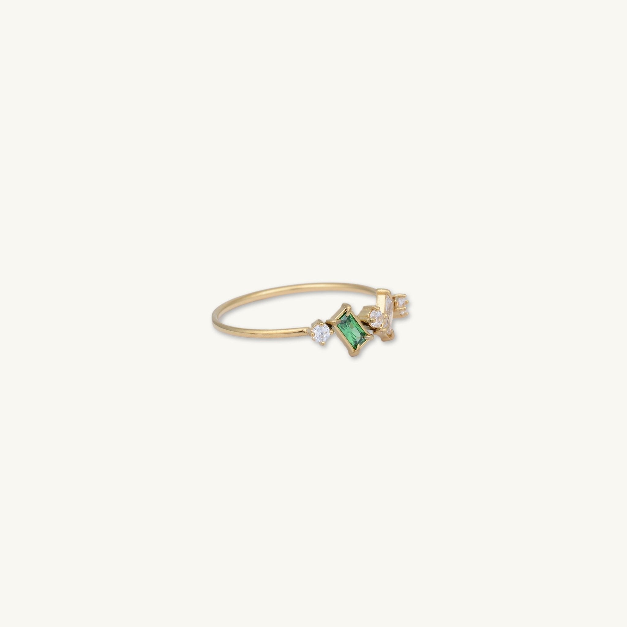 Cluster Emerald Zirconia Baguette Ring - Camile & Stone