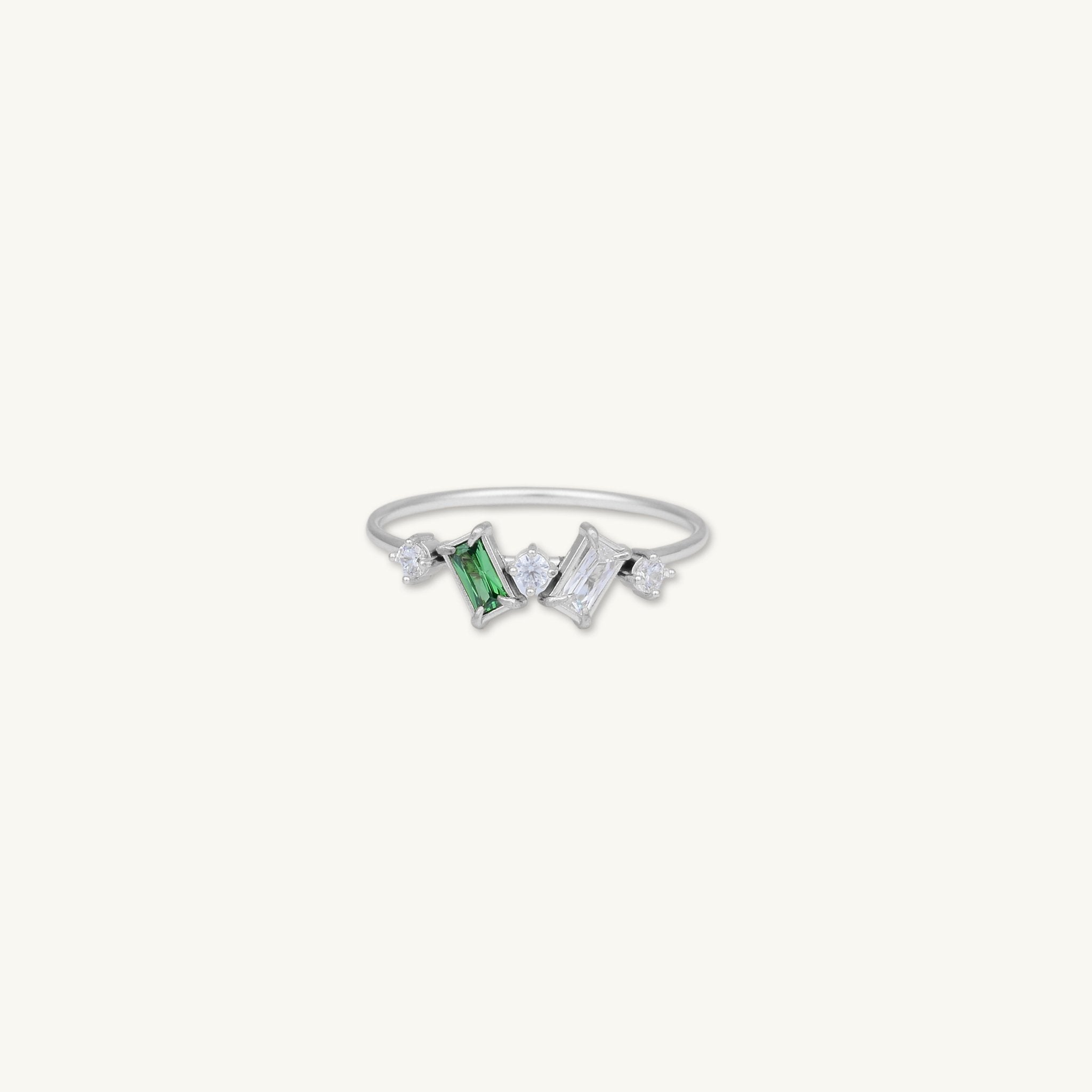 Cluster Emerald Zirconia Baguette Ring - Camile & Stone