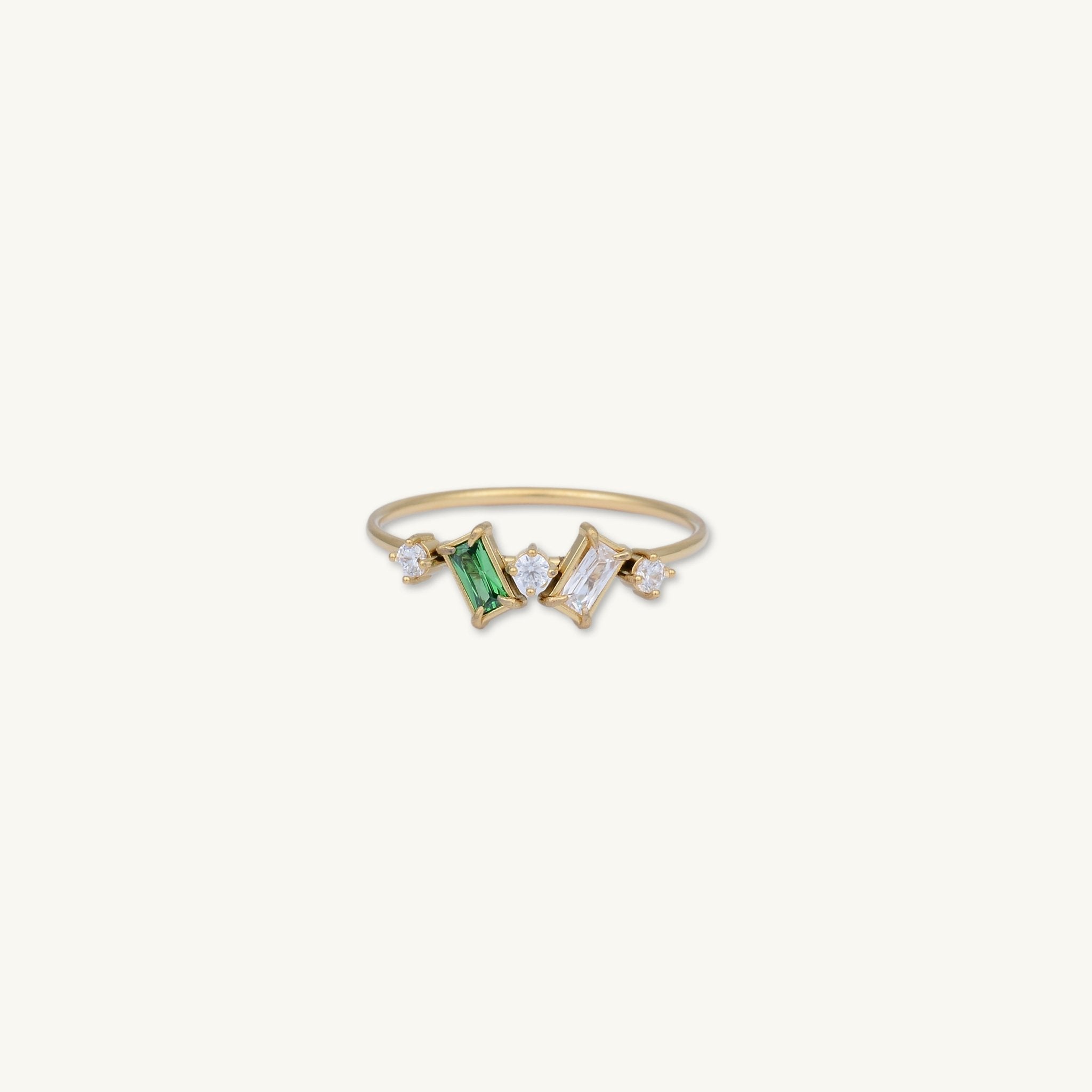 Cluster Emerald Zirconia Baguette Ring - Camile & Stone