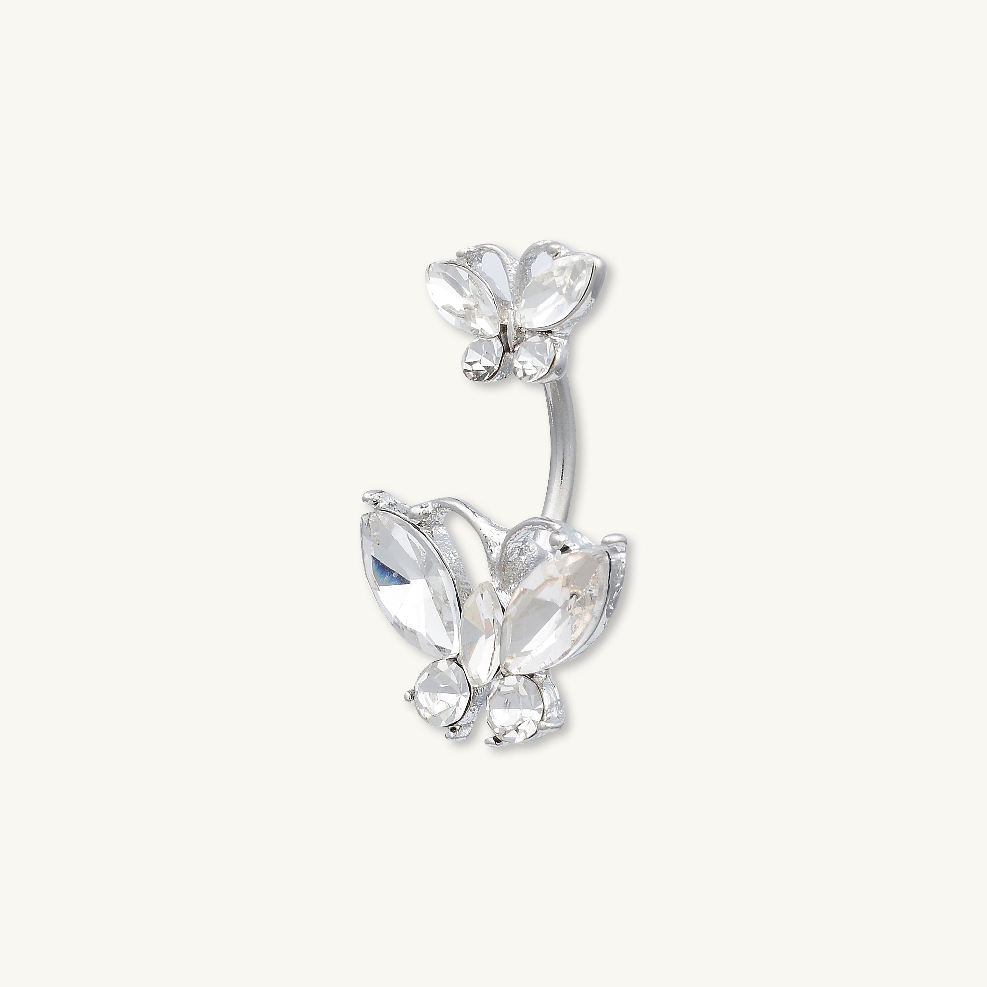 Double Butterfly Titanium Belly Ring - Camile & Stone
