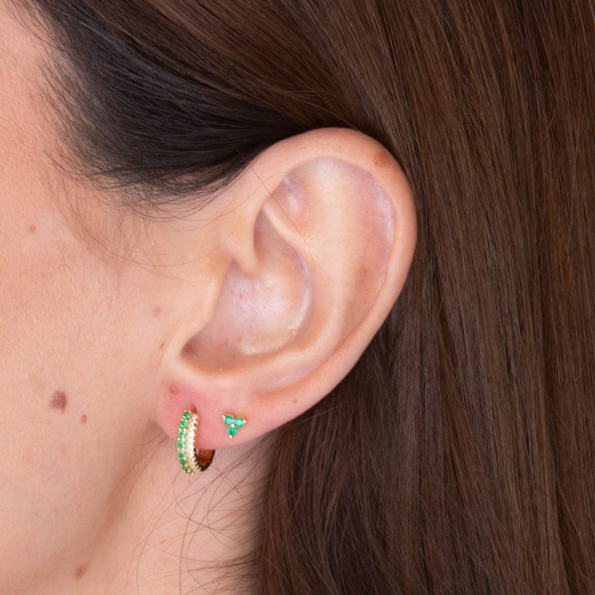 Emerald Lotus Sapphire Stud Earrings - Camile & Stone