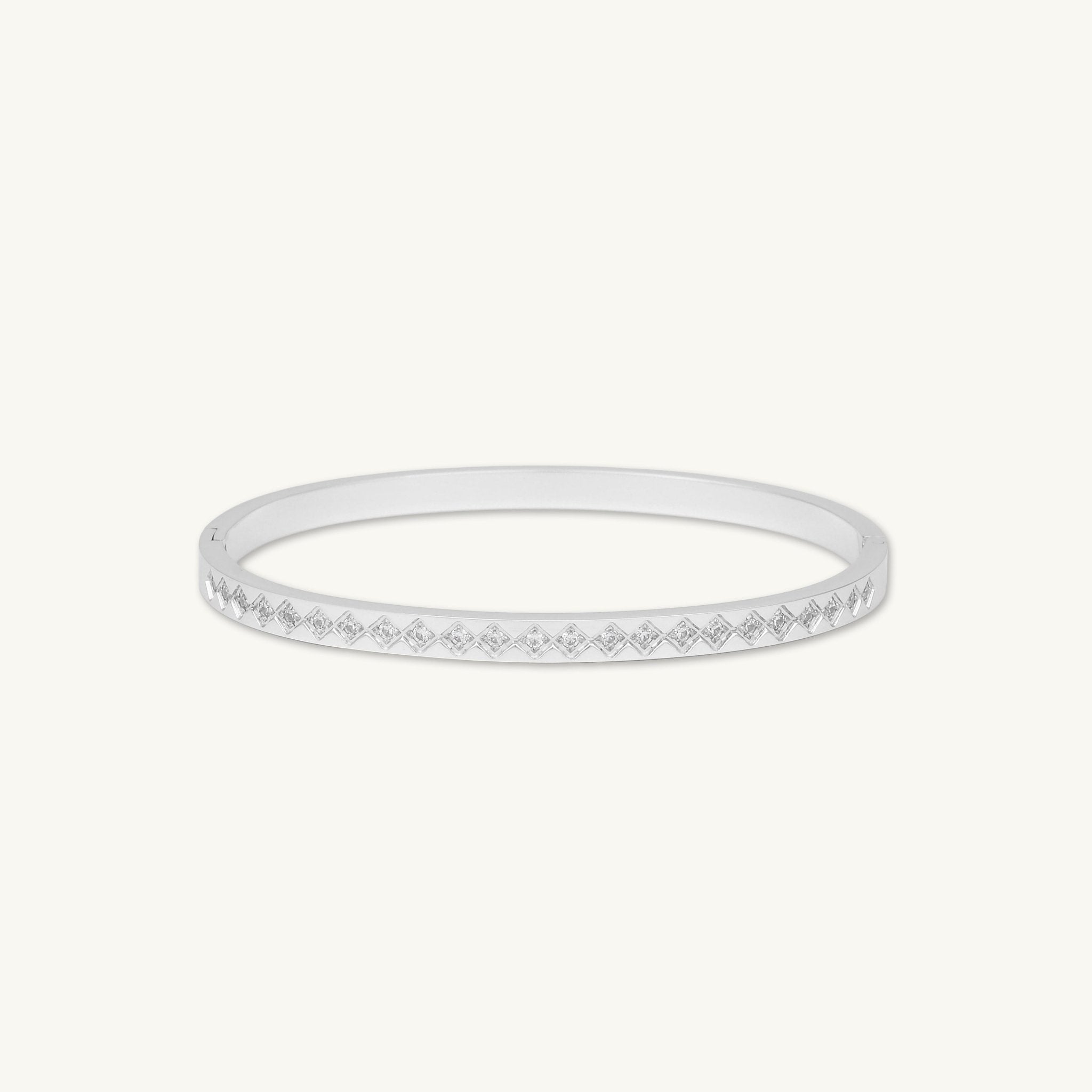 Florence Sapphire Hinged Bangle Bracelet - Camile & Stone