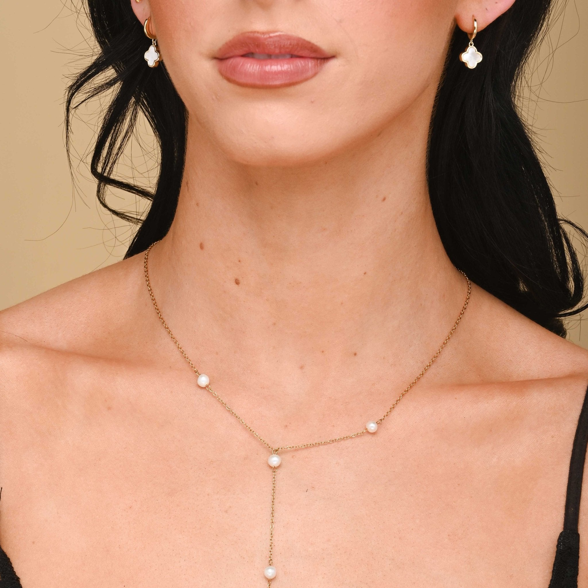 Freshwater Drop Pearl Y Long Necklace - Camile & Stone