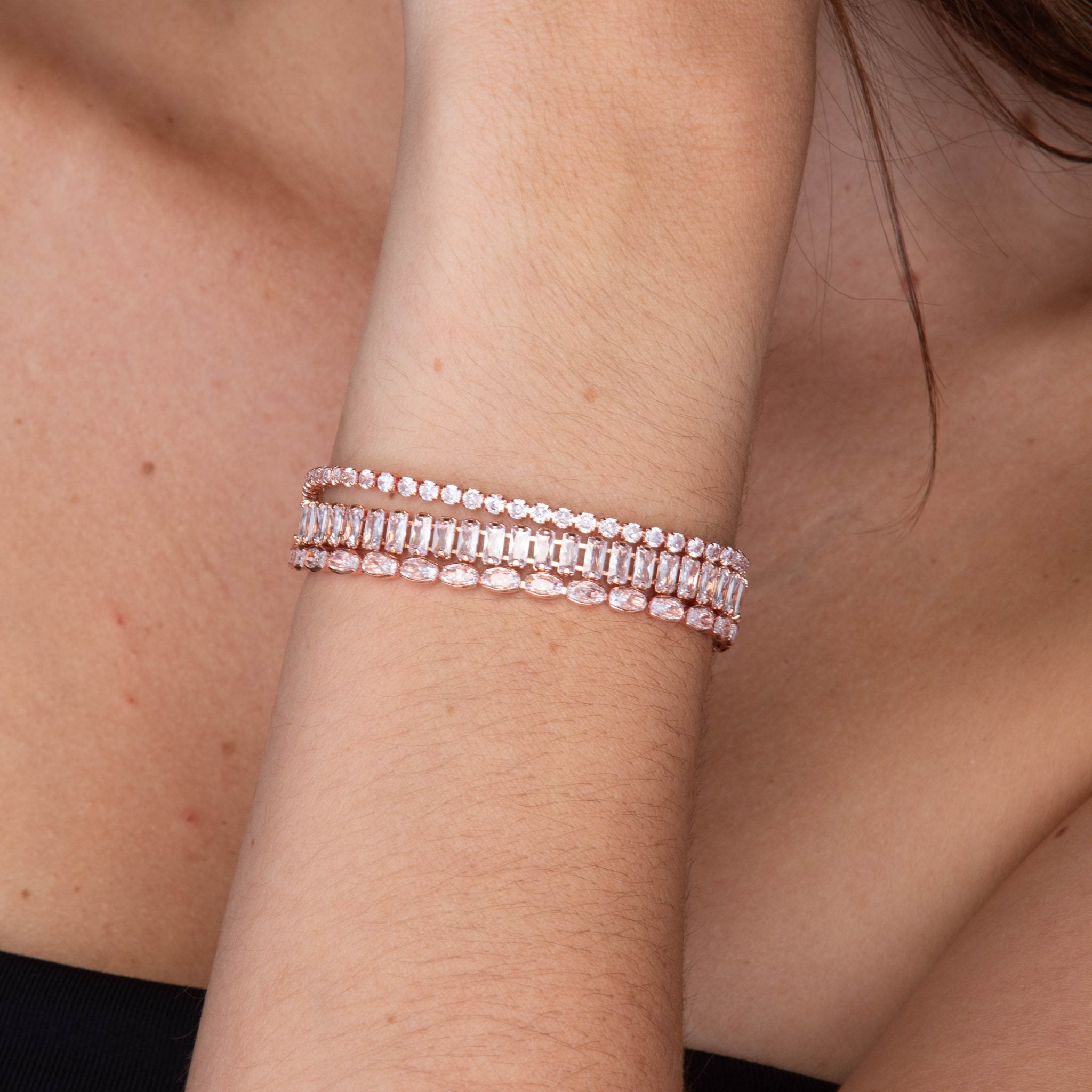 Mason Baguette Tennis Zirconia Bracelet - Camile & Stone