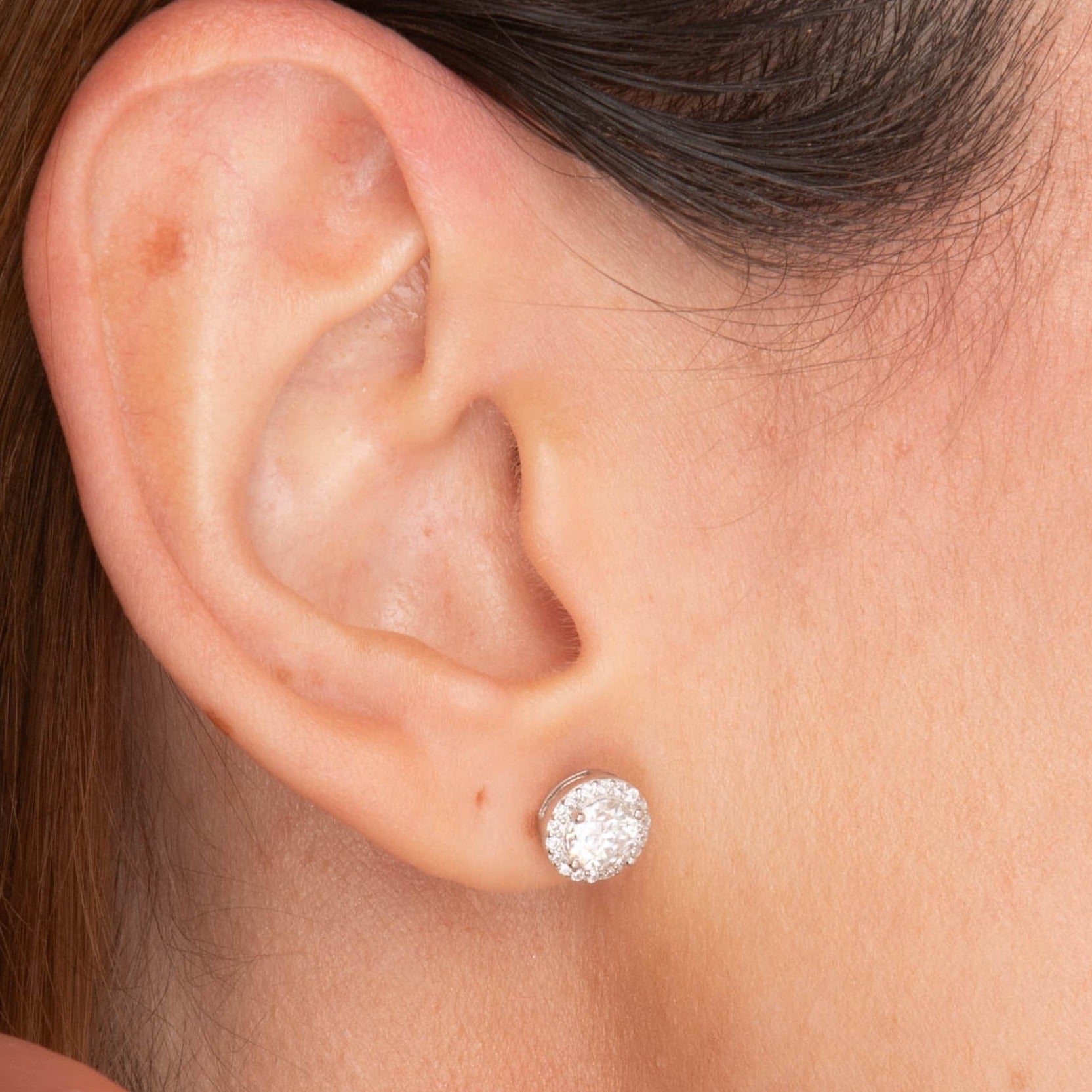 Moissanite Halo Stud Earrings 0.5 Carat - Camile & Stone
