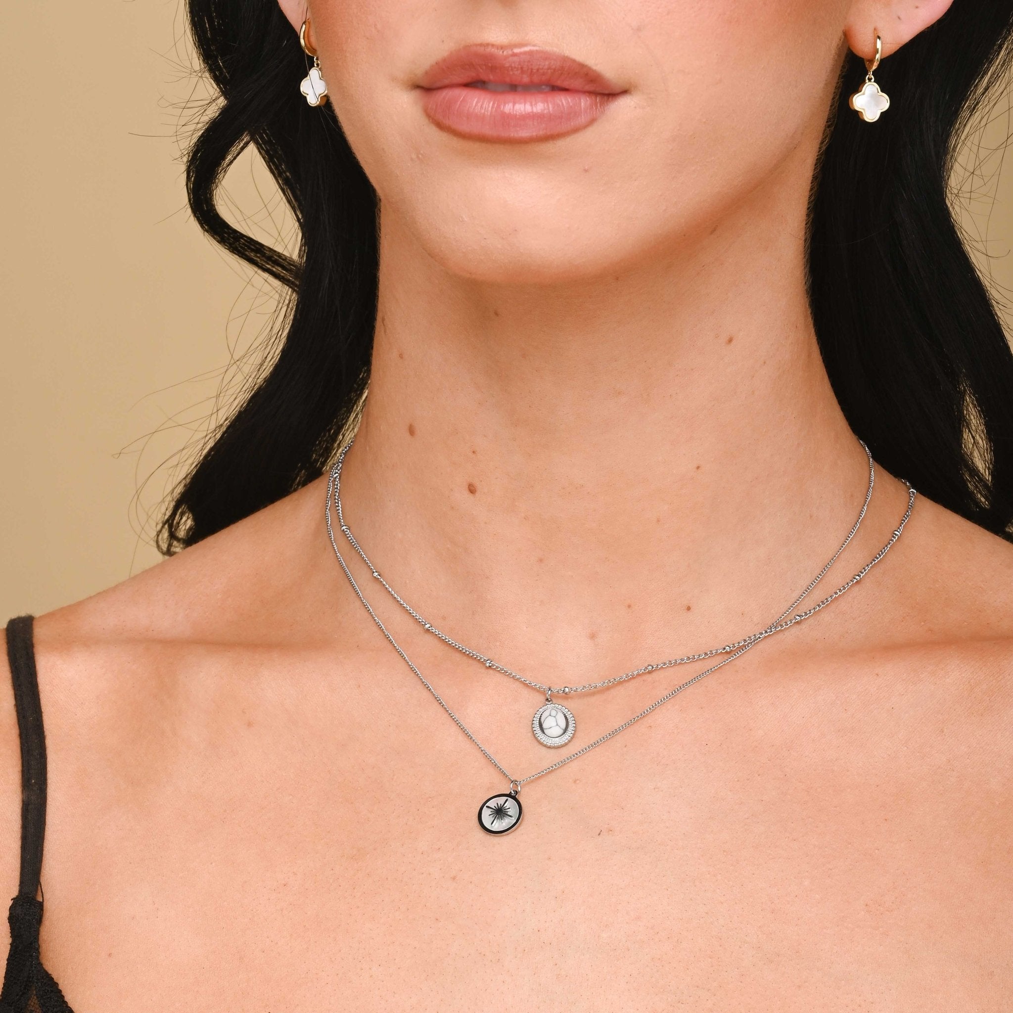 North Star Mother Of Pearl Medallion Necklace - Camile & Stone