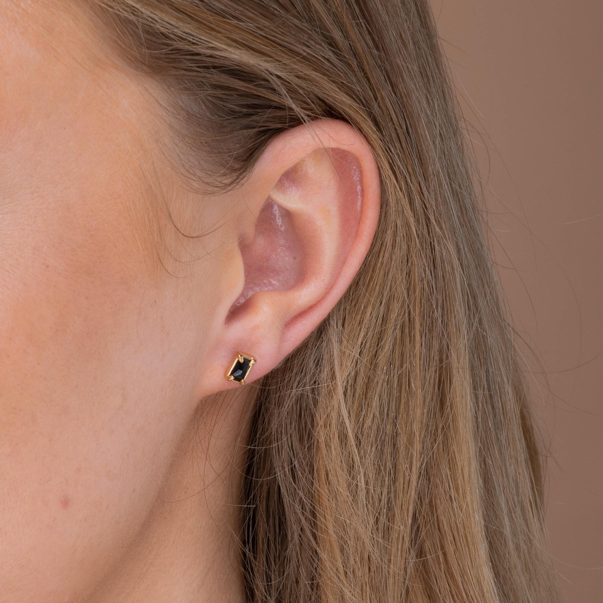 Onyx Sapphire Rectangle Earrings - Camile & Stone