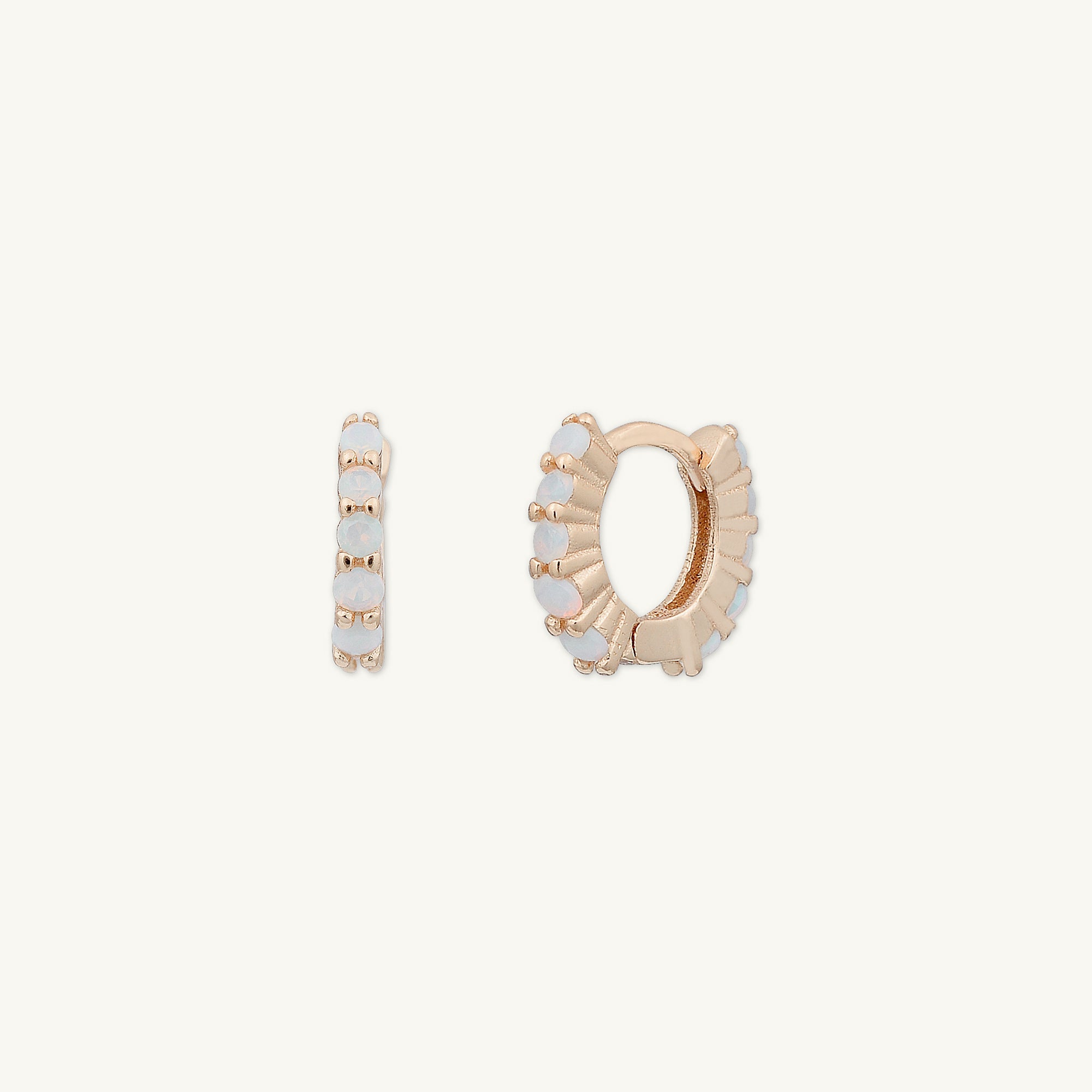 Opal Gemstone Huggie Earrings - Camile & Stone