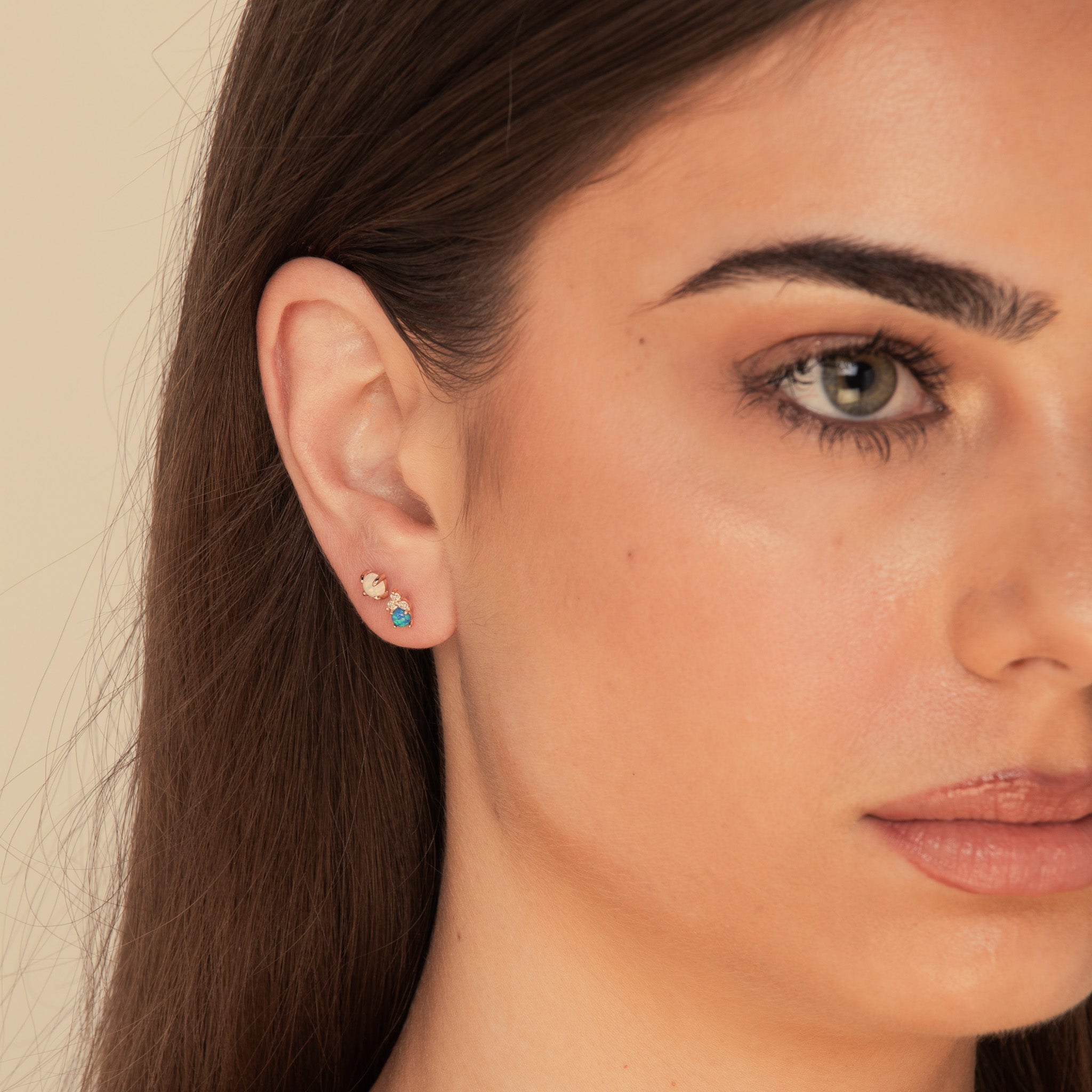 Opal Gemstone Stud Earrings - Camile & Stone