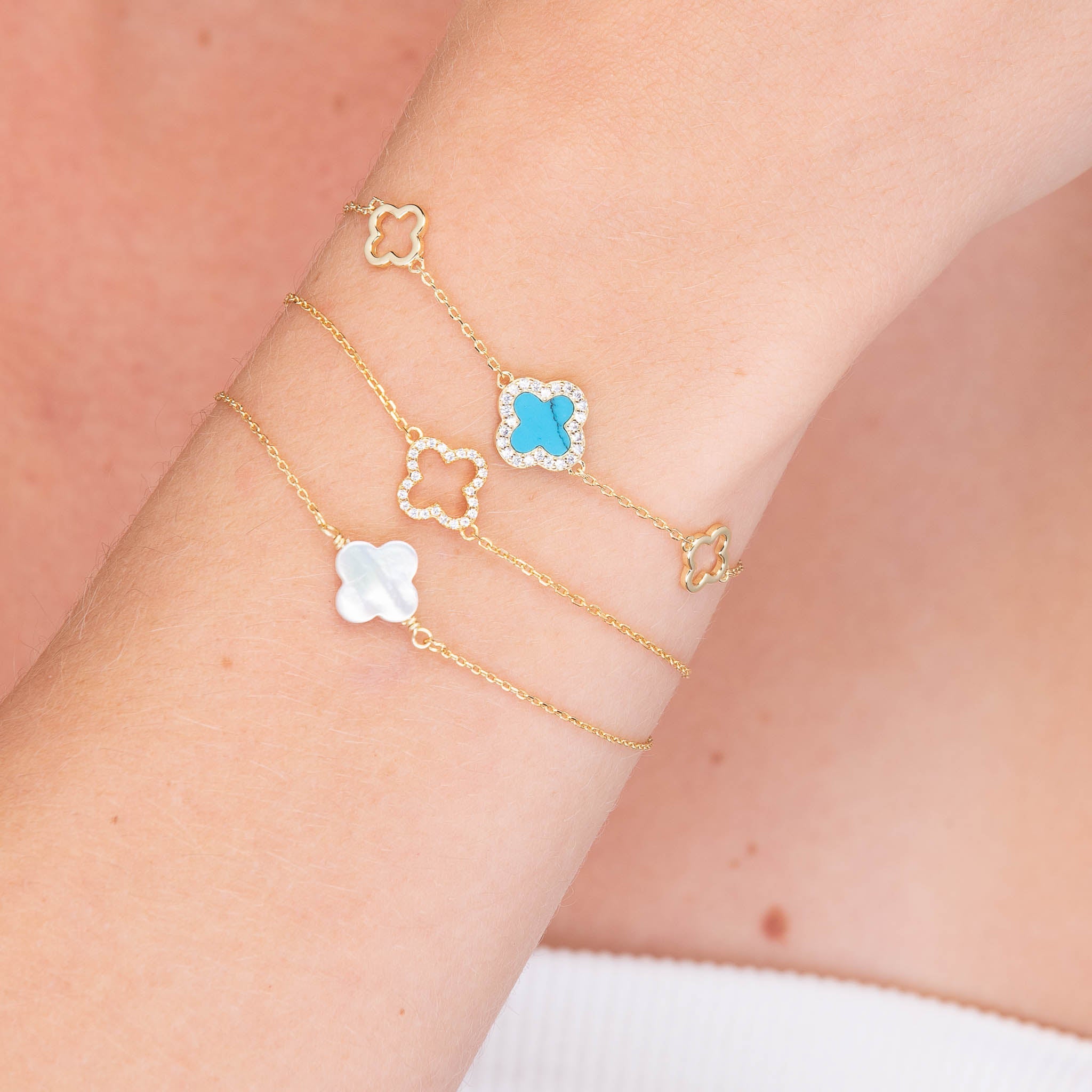 Open Clover Sapphire Bracelet - Camile & Stone