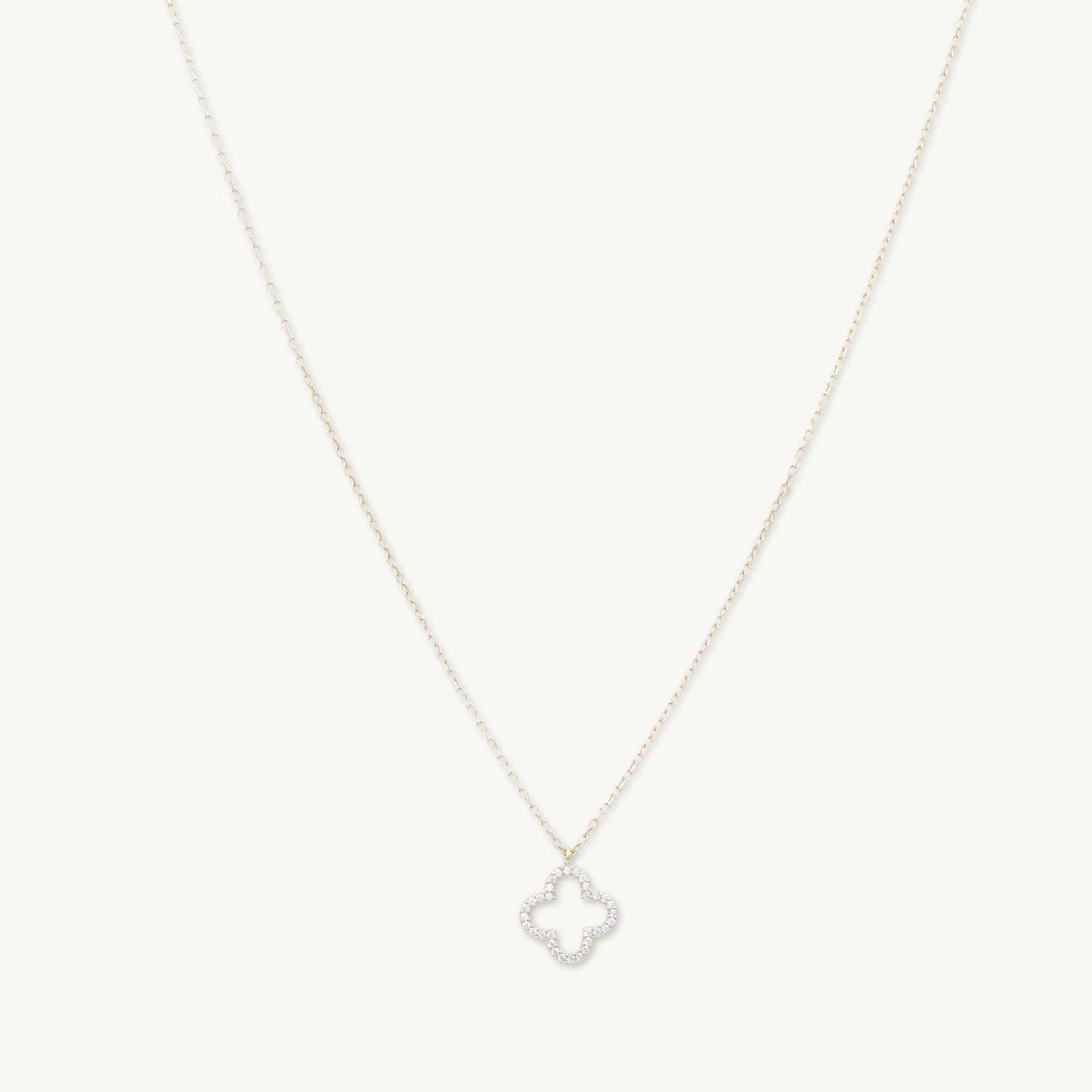 Open Clover Sapphire Chain Necklace - Camile & Stone