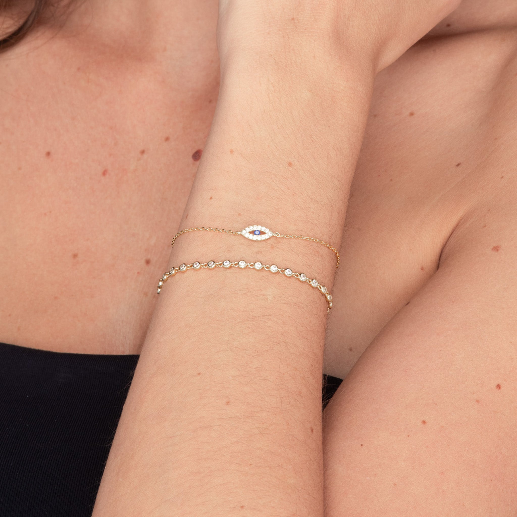 Open Evil Eve Chain Bracelet - Camile & Stone