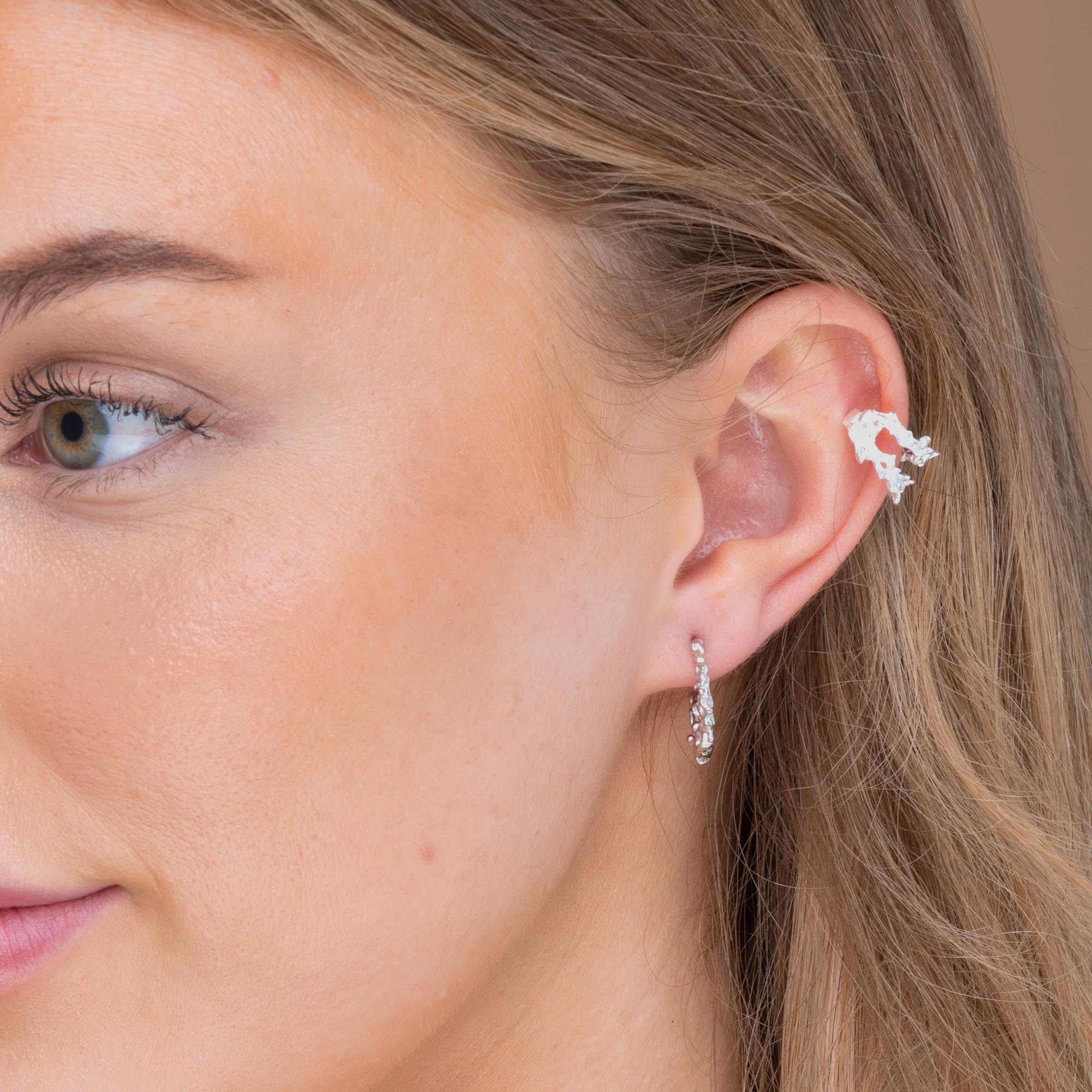 Organic Molten Huggie Hoop Earrings - Camile & Stone