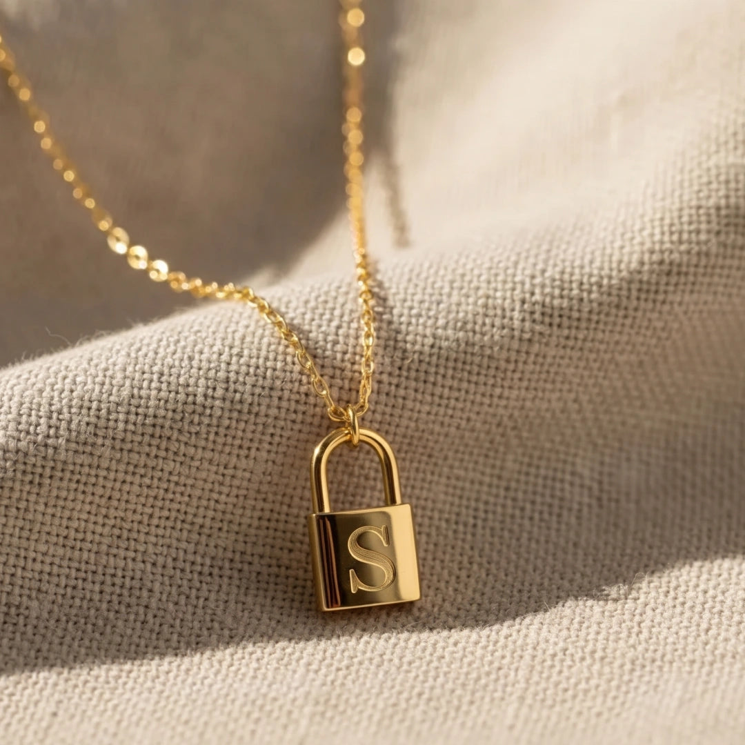 Padlock Initial Letter Necklace