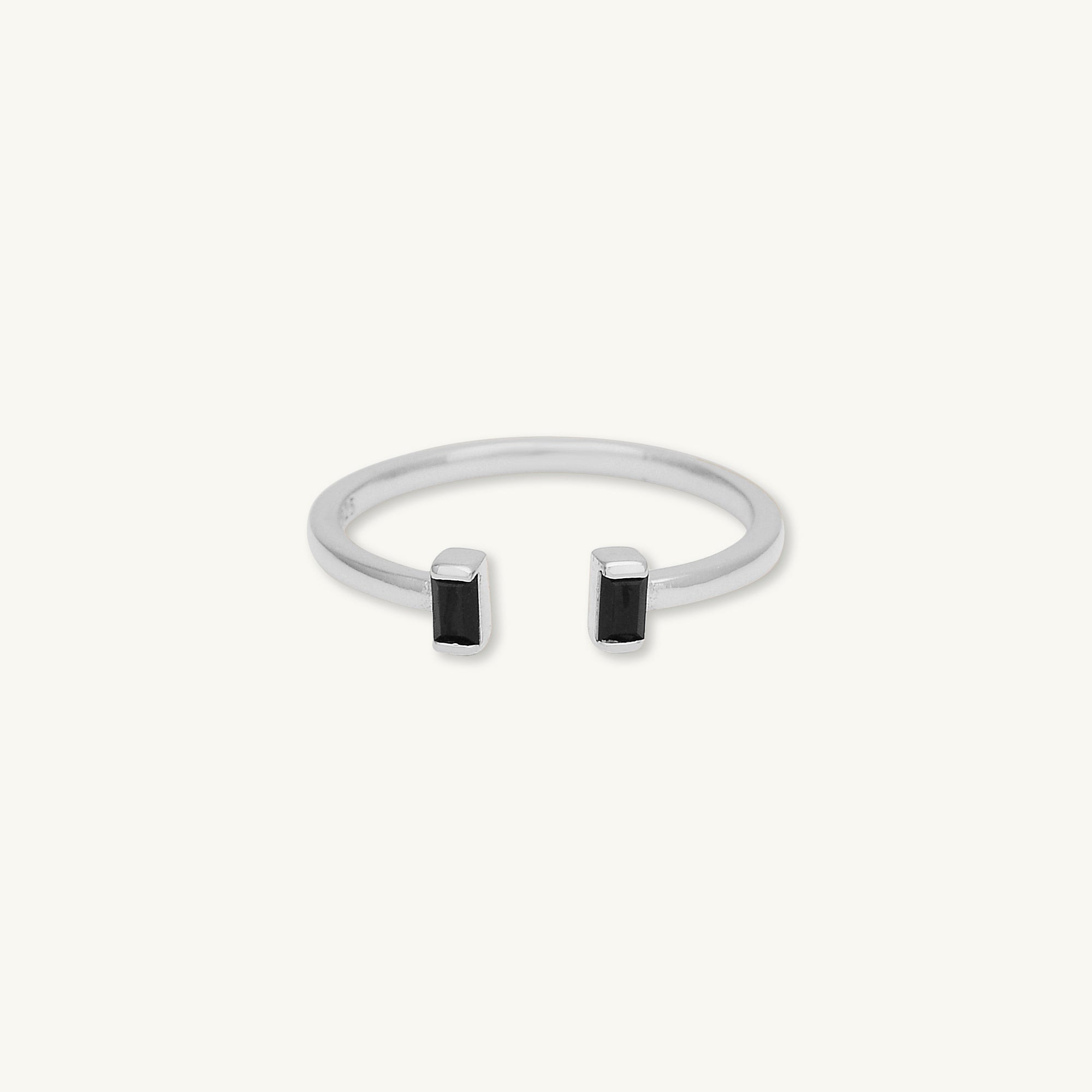 Rectangle Onyx Open Ring - Camile & Stone