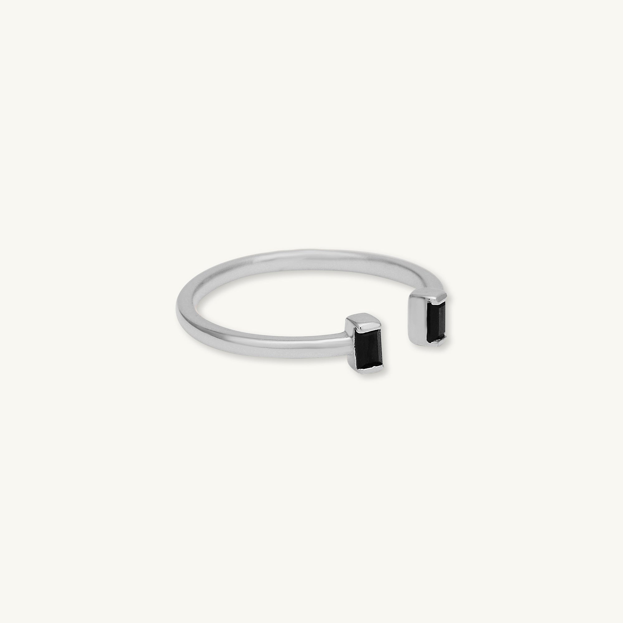 Rectangle Onyx Open Ring - Camile & Stone