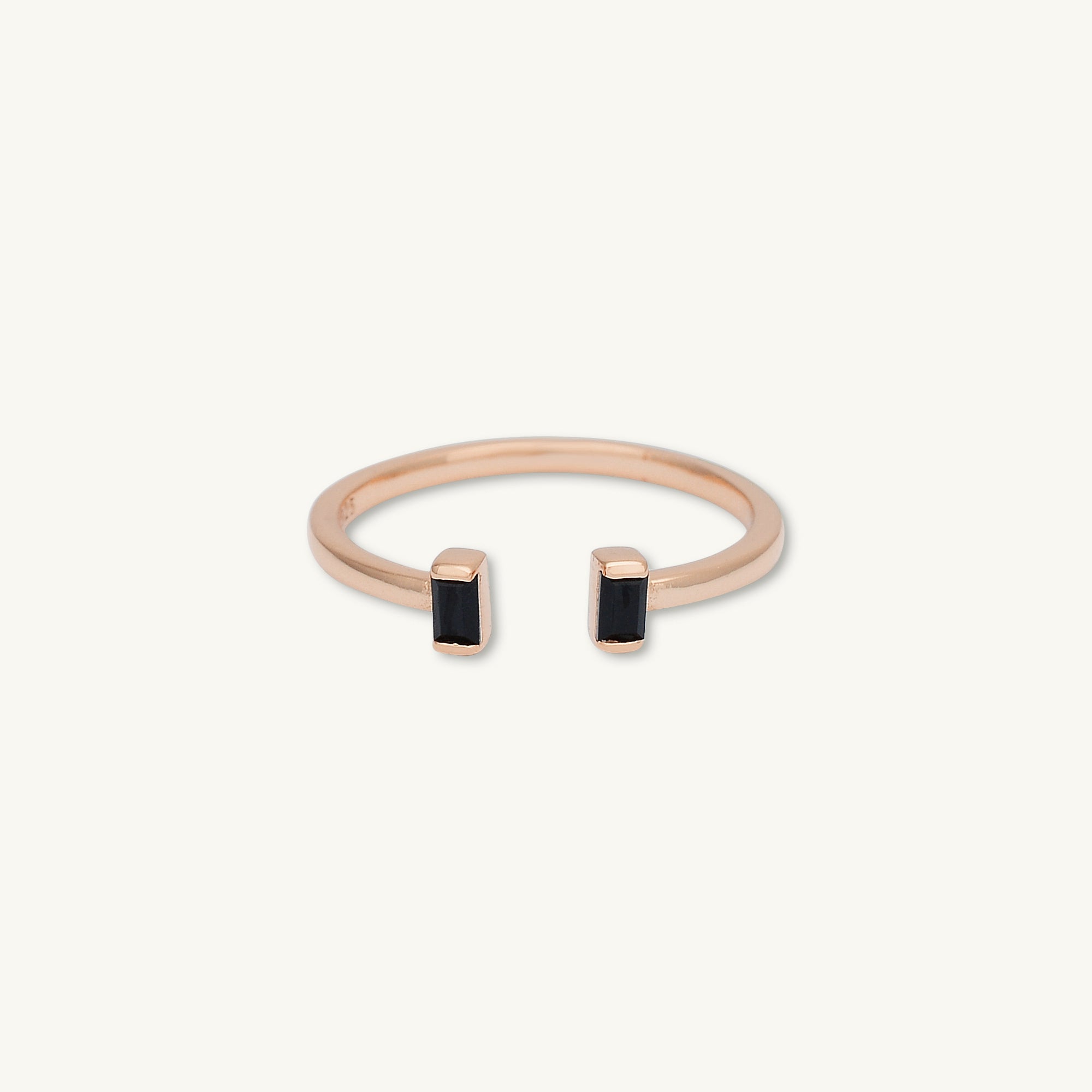Rectangle Onyx Open Ring - Camile & Stone