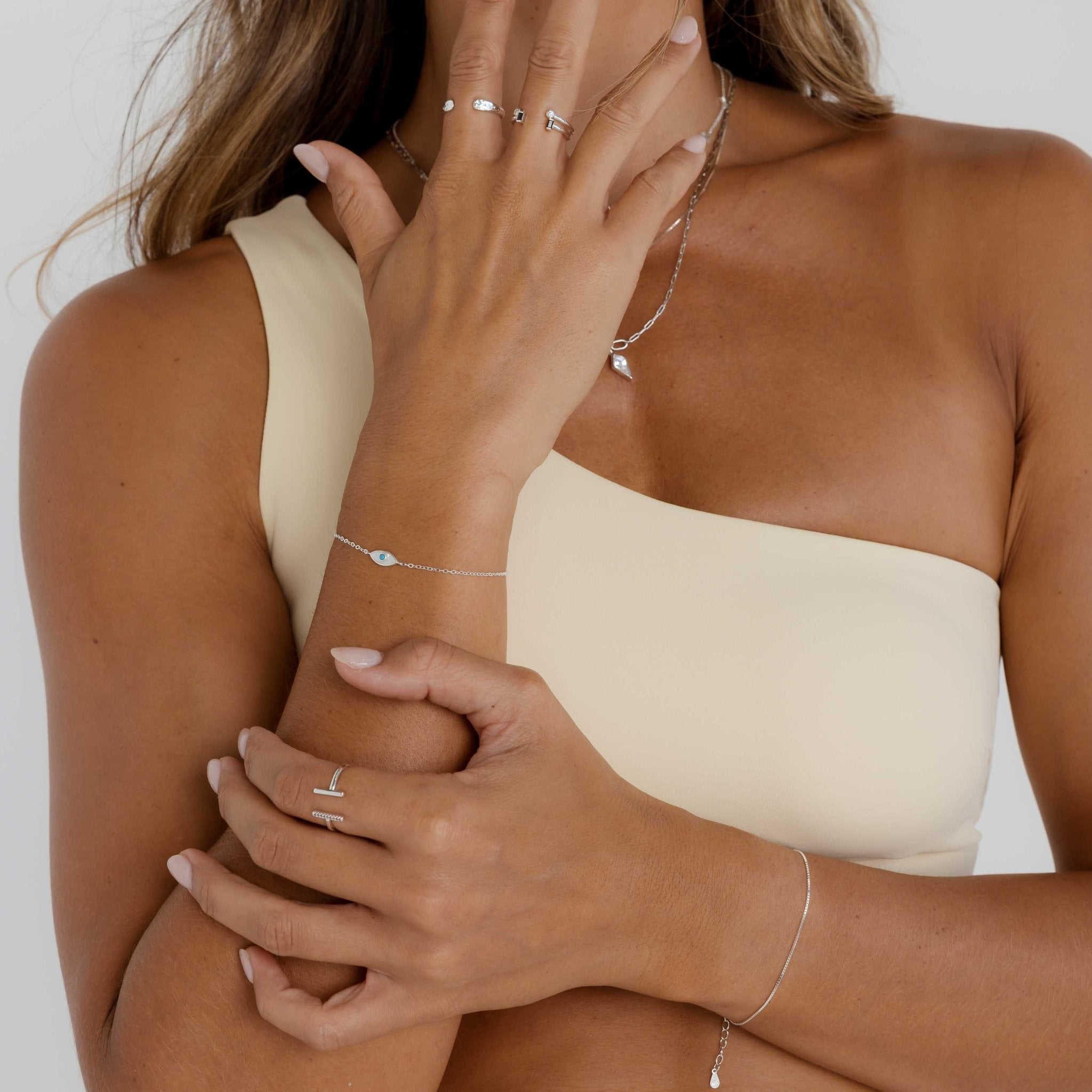 Rectangle Onyx Open Ring - Camile & Stone