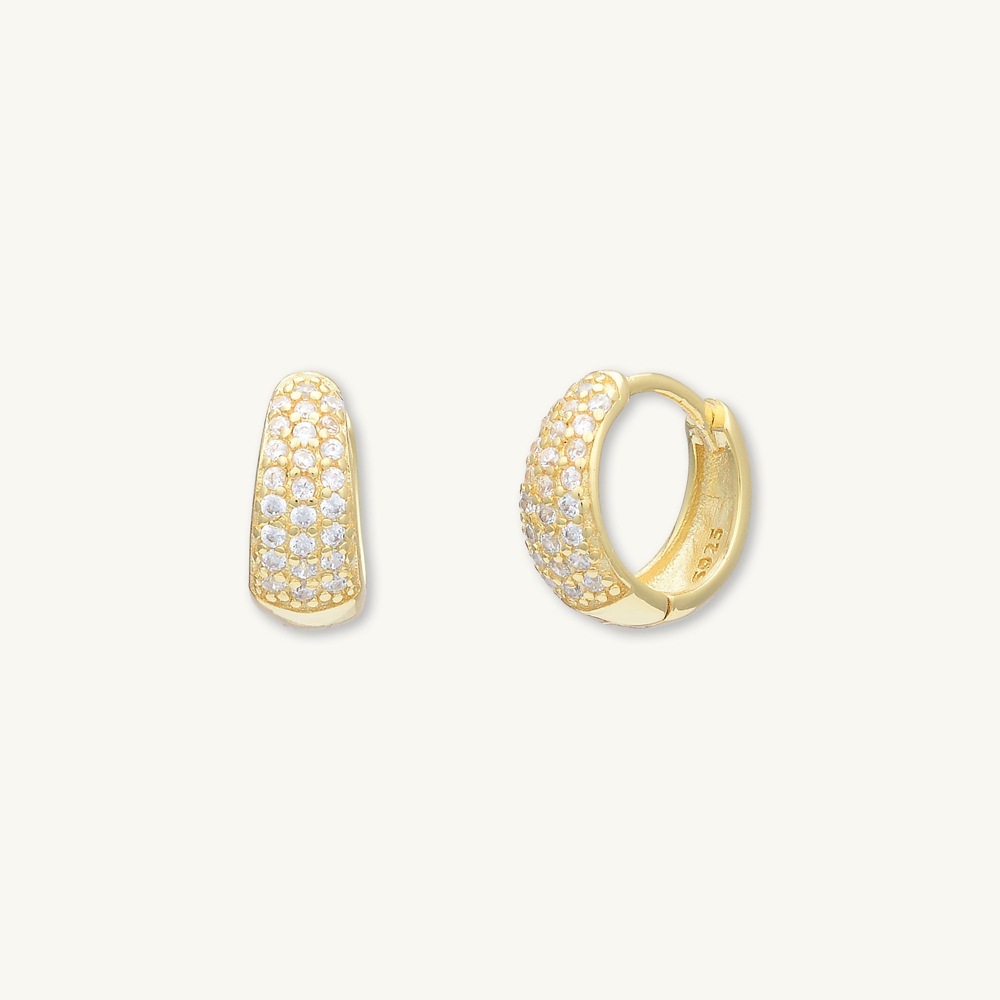 Sapphire Thick Dome Huggie Earrings - Camile & Stone