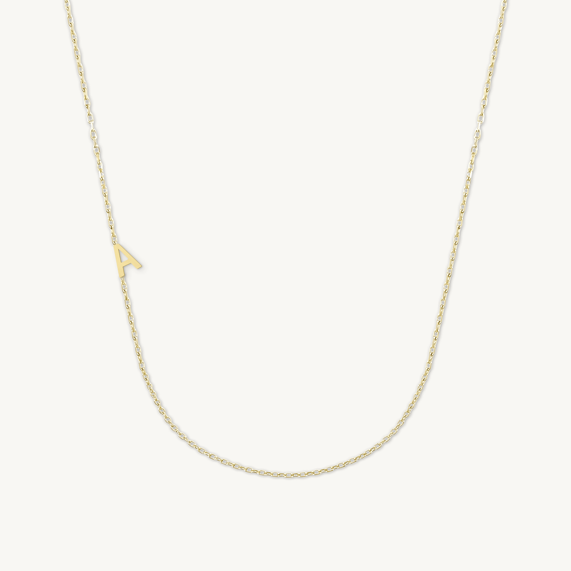 Sideways Single Initial Letter Necklace