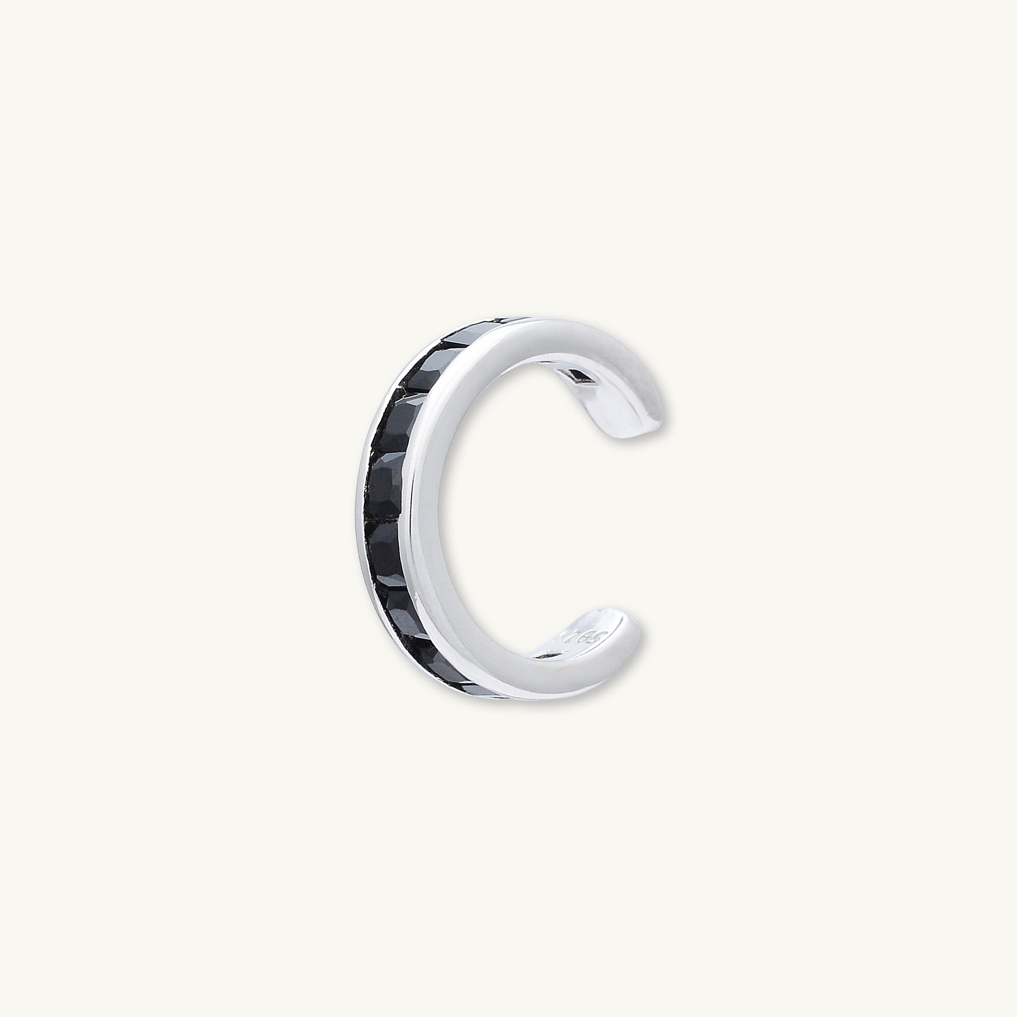 Single Black Sapphire Ear Cuff - Camile & Stone